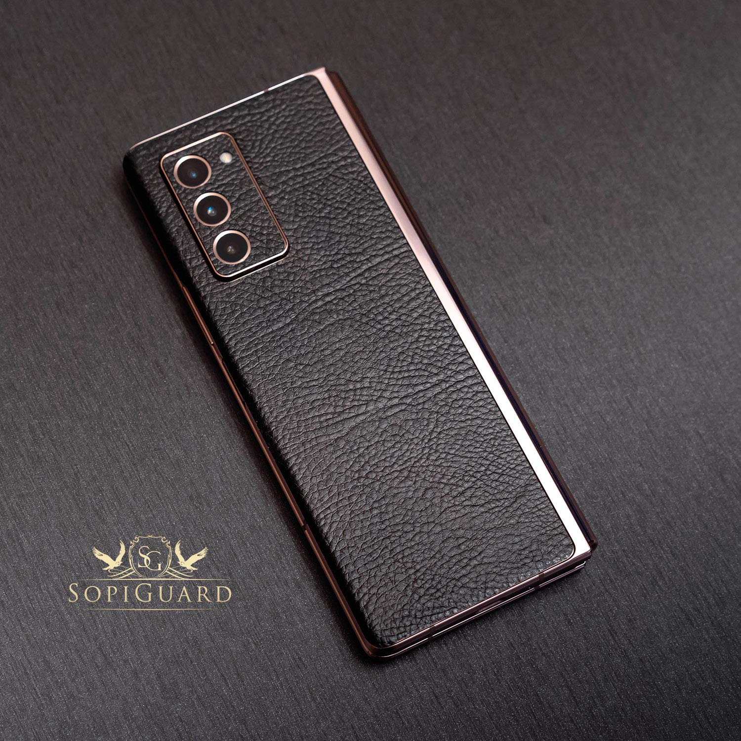 Sopiguard Sticker For Surface Duo Phone Edge To Edge Precision Vinyl Skin Wrap (Leather Textured)