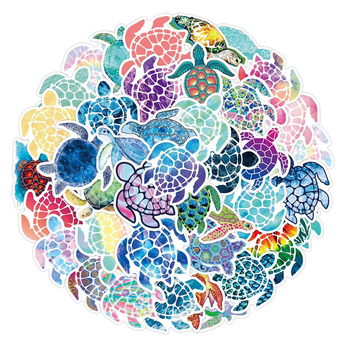 Cobee Sea Turtle Stickers, 50Pcs Waterproof Ocean Turtle Stickers Summer Colorful Sea Turtle Stickers Vinyl Turtle Stickers Deca