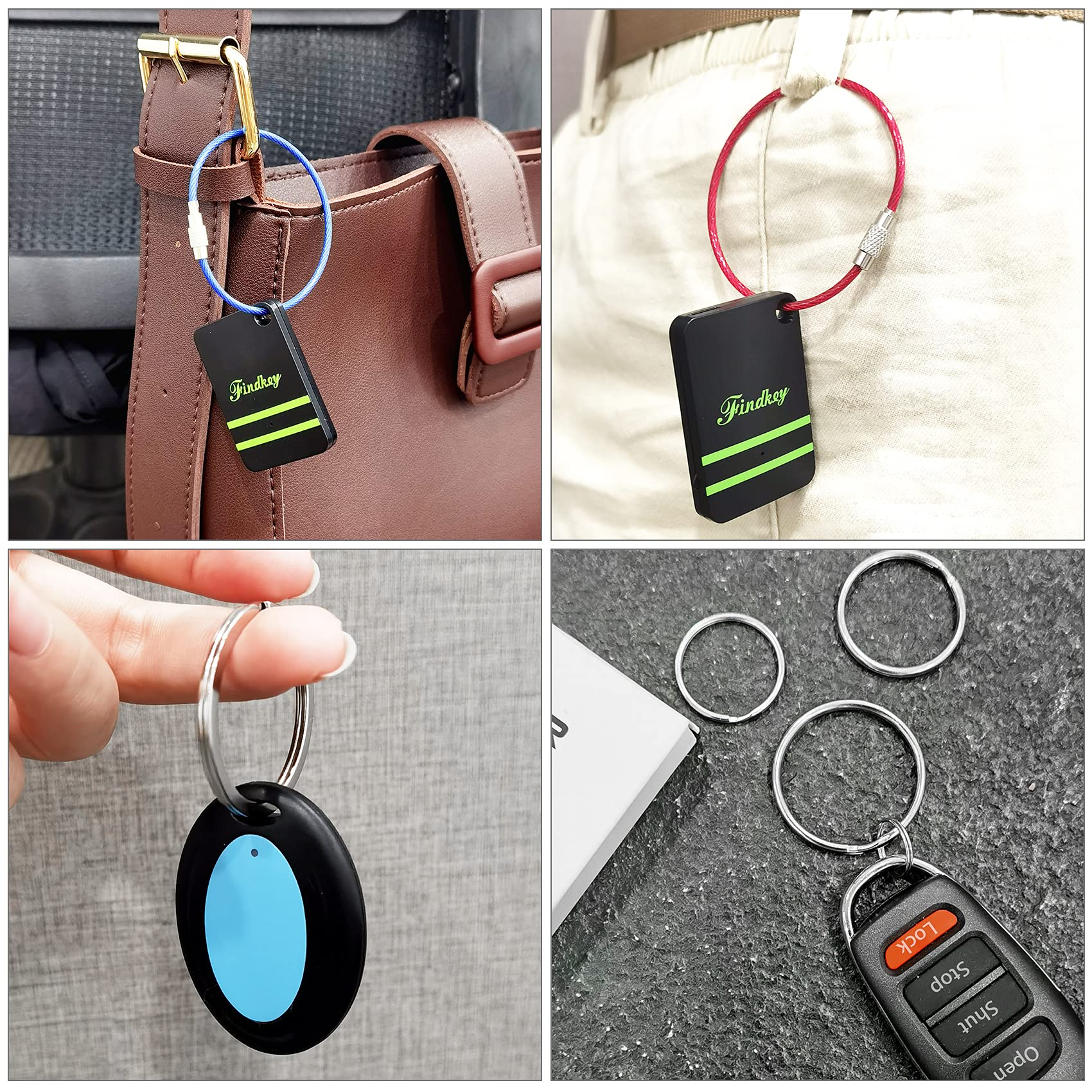 Ldcx Item Key Finder Keychains, 32Pcs Key Rings, Rustproof Round + Flat Circular Keychain (25/30/35Mm), Stainless Steel Wire Key