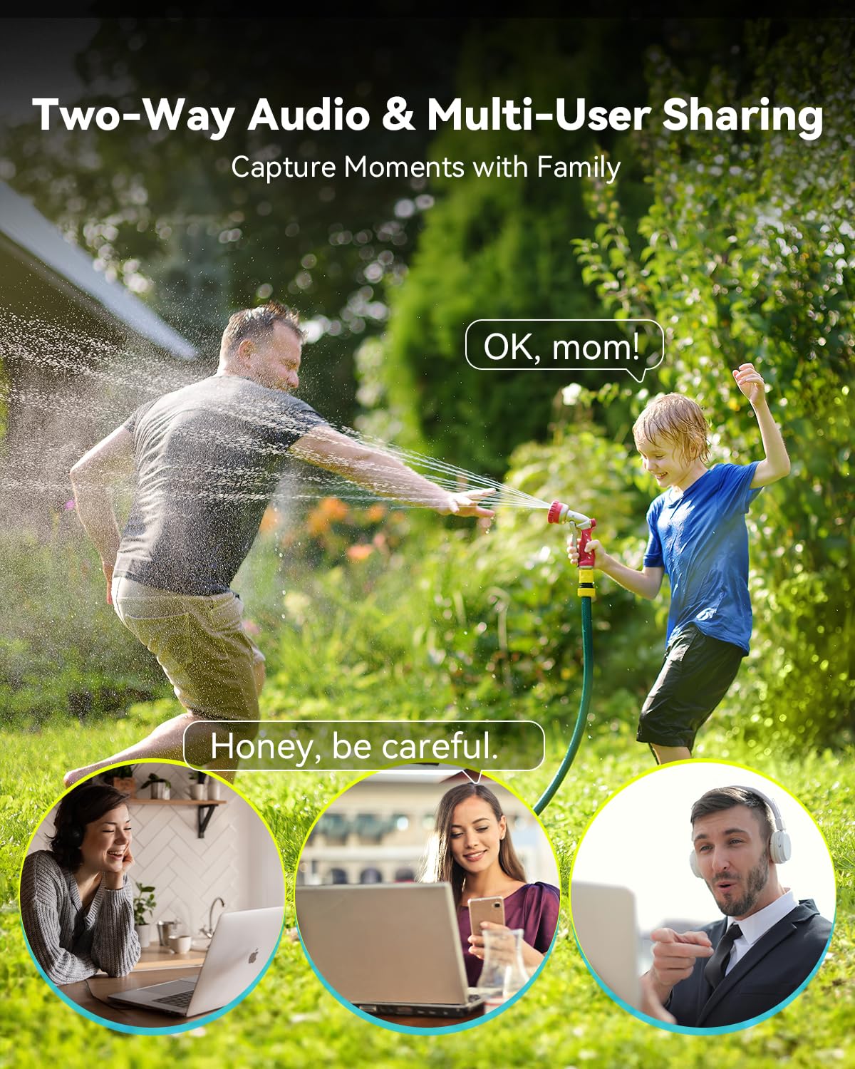 Blurams Security Camera Outdoor, 2K Outside Camera, 360 Ptz Cameras For Home Security, Color Night Vision, Motion Tracking, Two