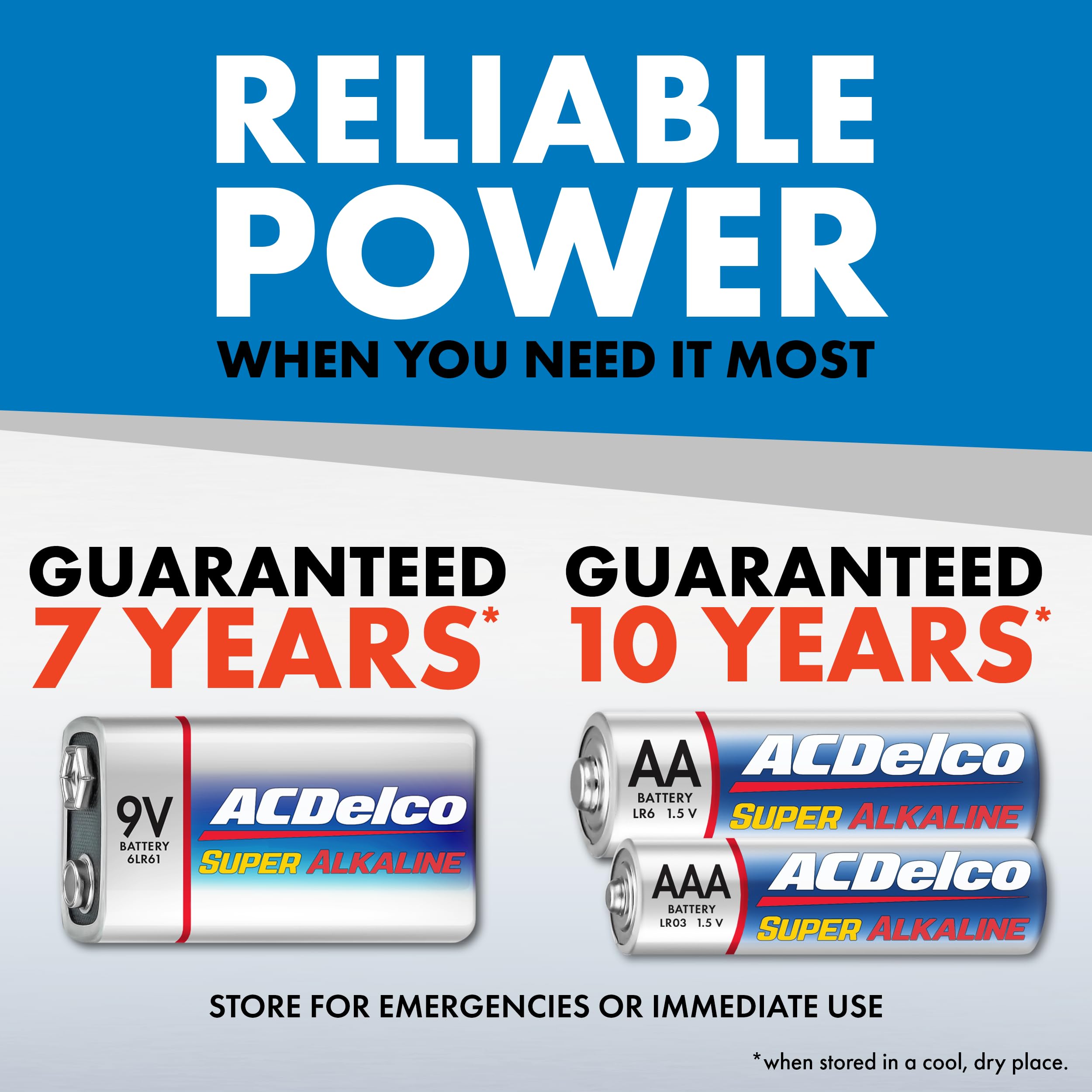 Acdelco Alkaline Batteries Combo Pack, 40 Double Aa, 36 Triple Aaa, 8 Count Of 9 Volt
