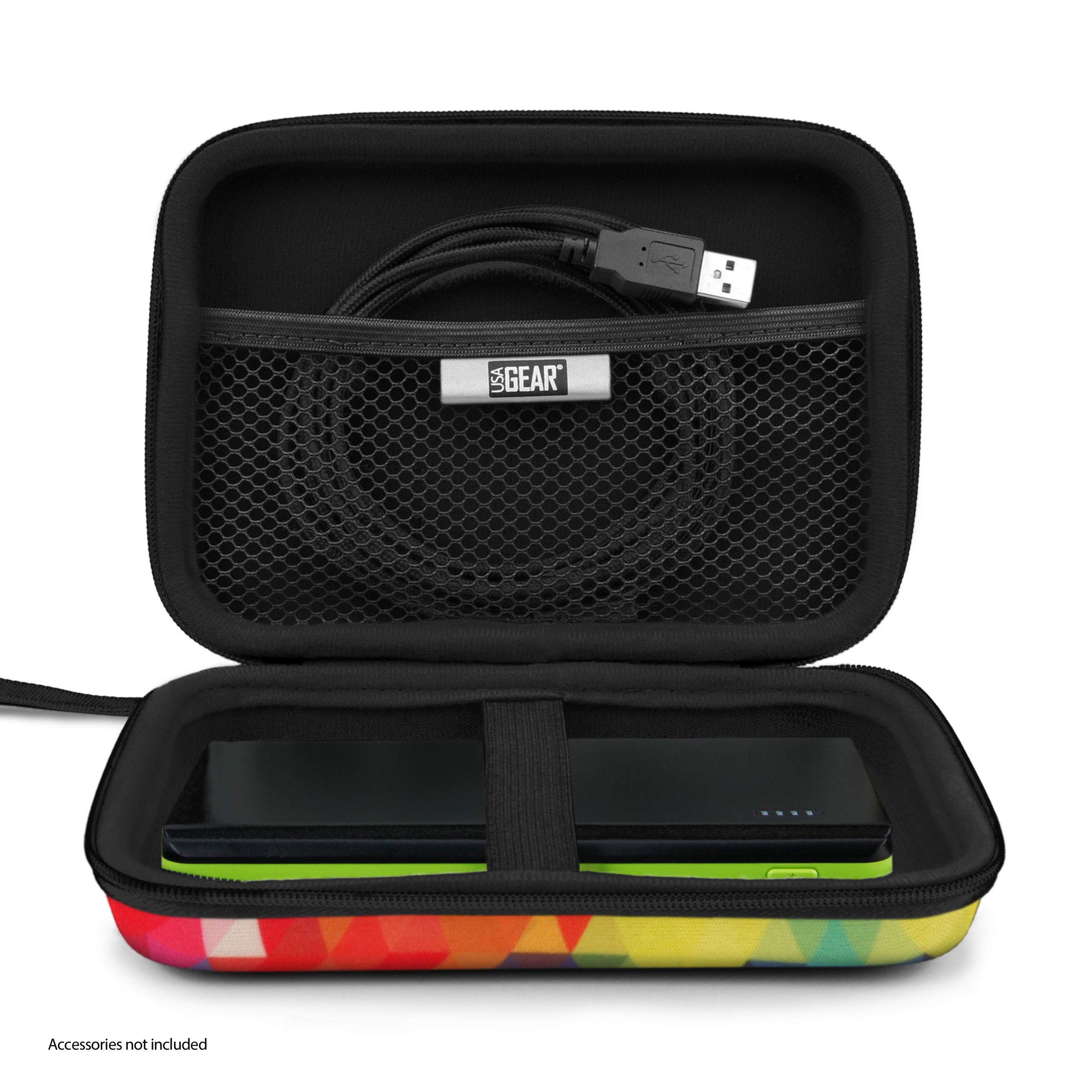 Usa Gear Travel Electronics Organizer - 6.5 Inch Zipper Case With Hard Shell Case Exterior And Accessory Pocket - Charger Organi