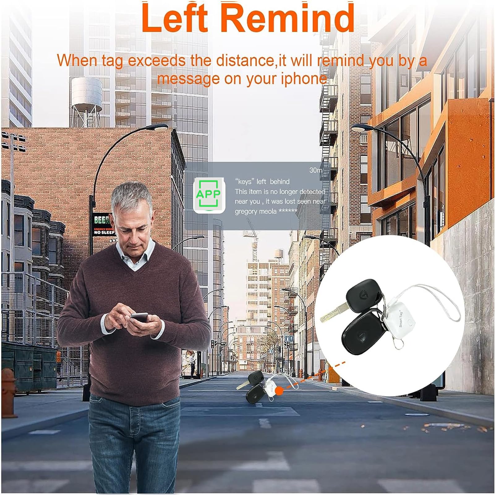 Key Finder Bluetooth Tracker Locator For Luggage Works With Apple Find My Smart Tracker For Suitcase, Bag, Backpack, Wallet,Pets