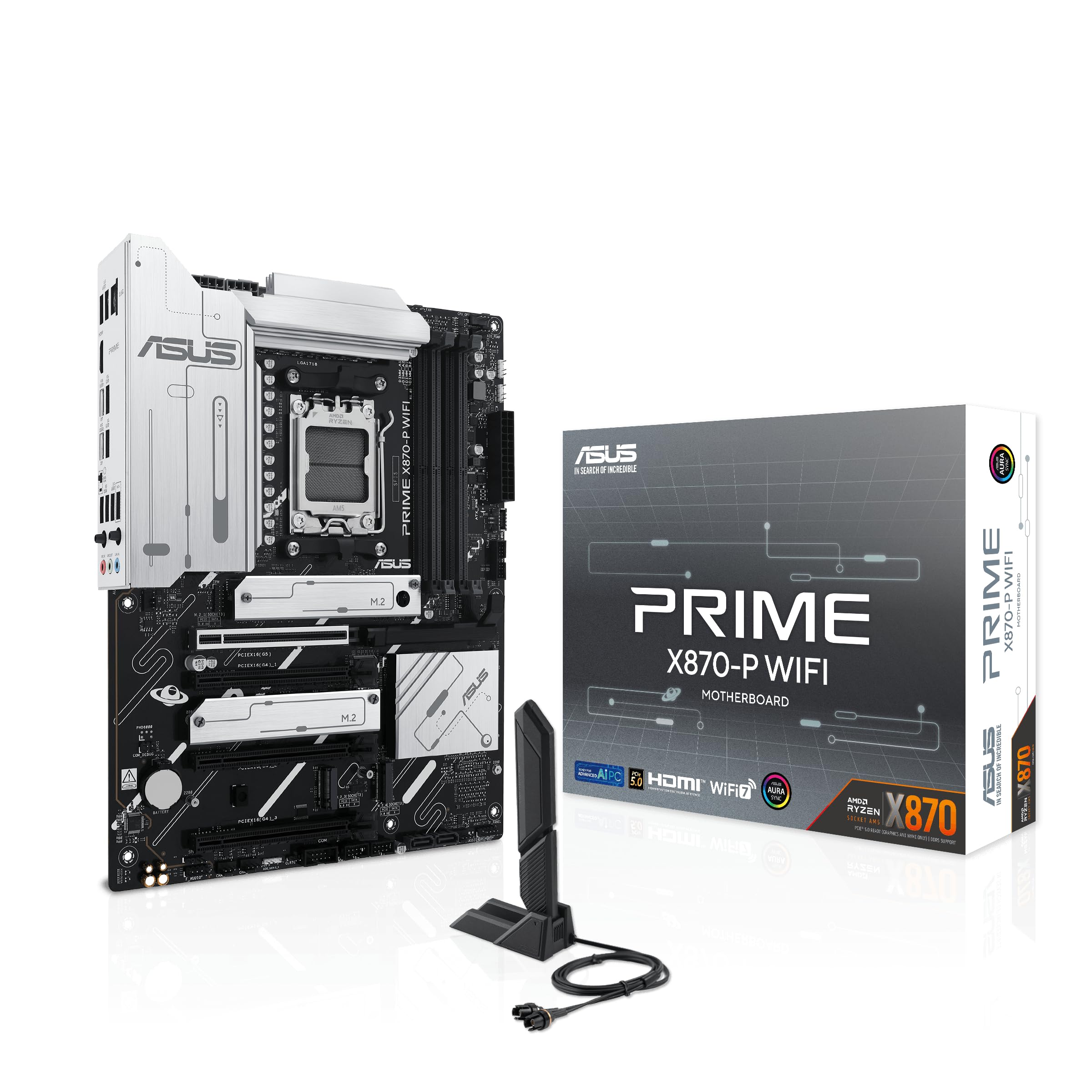 Asus Prime X870 P Wifi Amd Am5 X870 Atx Motherboard 14+2+1 80A Drmos Power Stages, Ddr5, Pcie 5.0, Pcie 5.0 X16, Q Release, 4X M