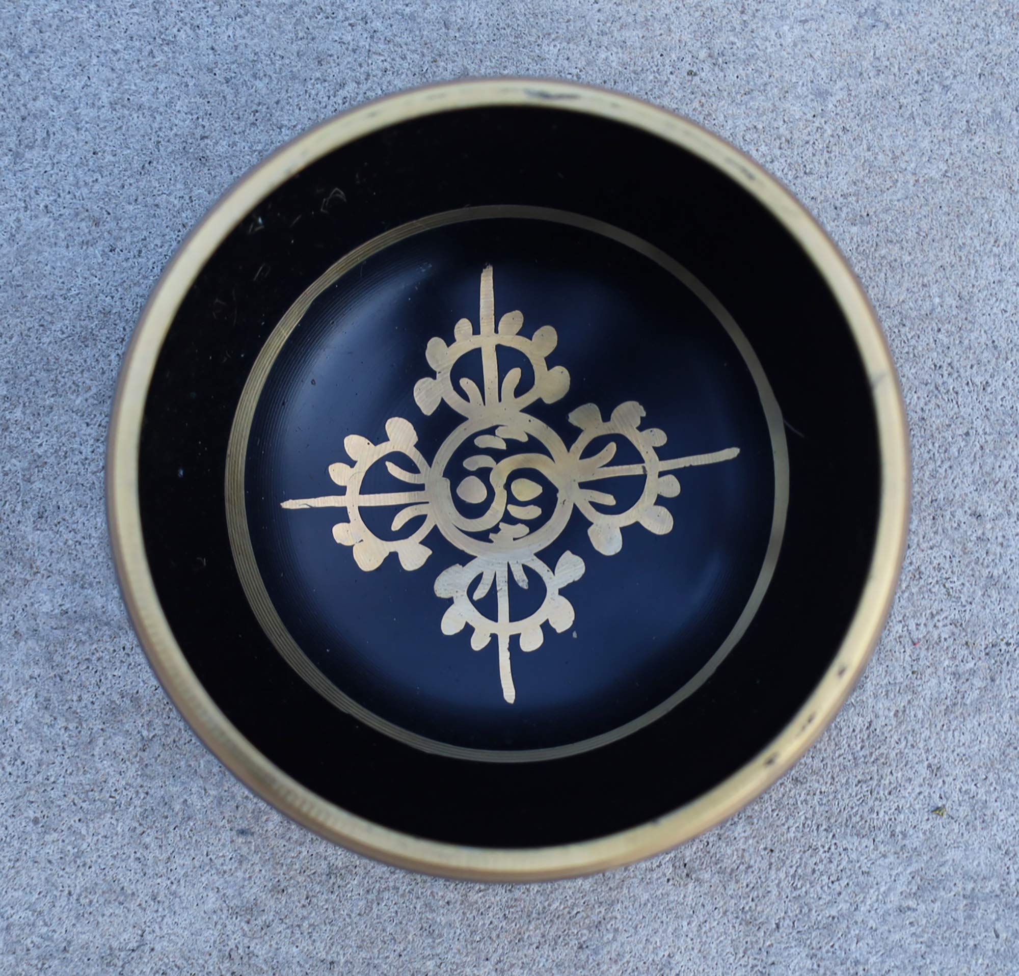 Dharmaobjects ~ Tibetan 8 Lucky Symbols Singing Bowl Set ~ With Mallet, Brocade Cushion & Carry Bag ~ For Meditation, Chakra Hea