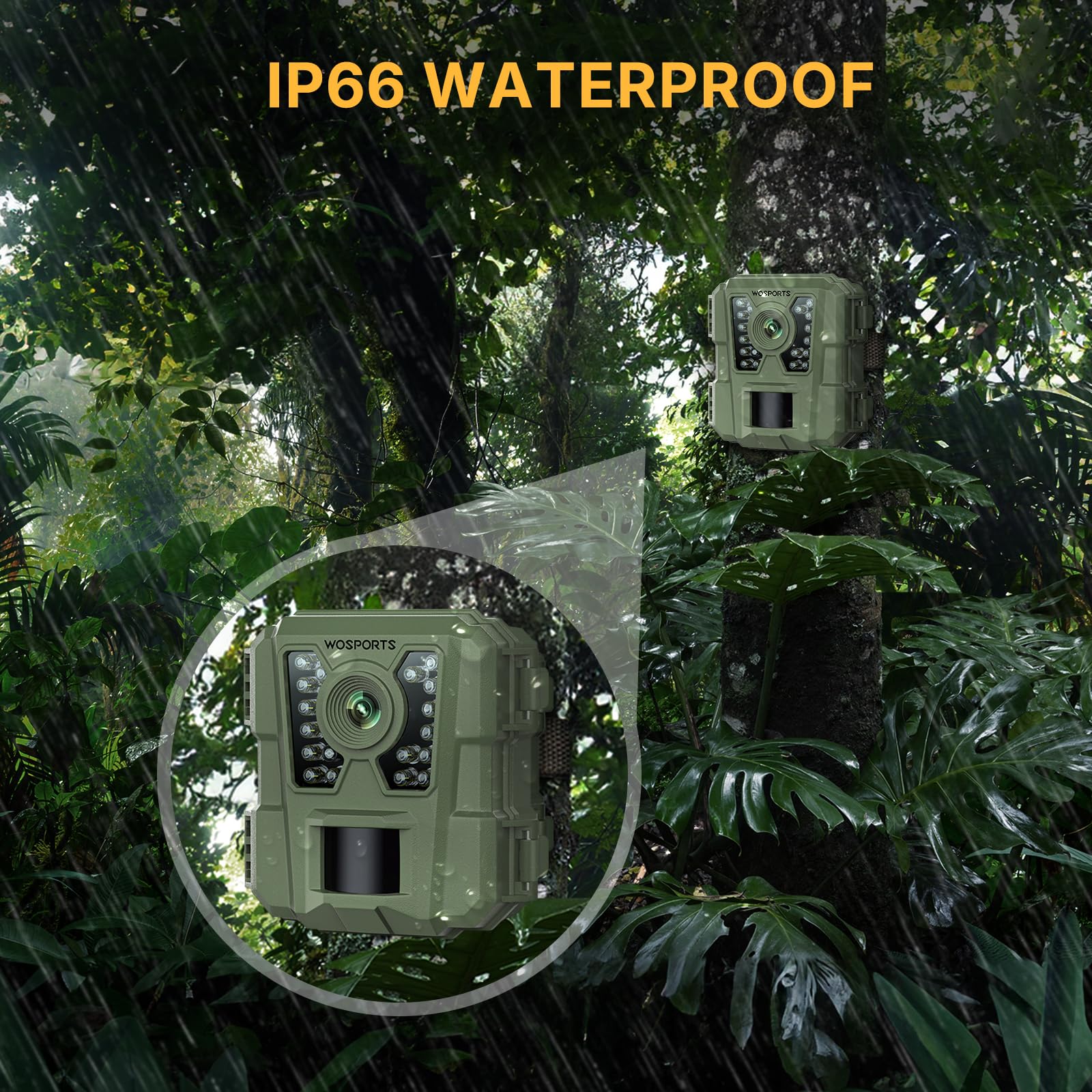 Wosports Mini Trail Camera 24Mp 1080P Game Hunting Camera With Night Vision Deer Camera For Wildlife Monitoring Hunting