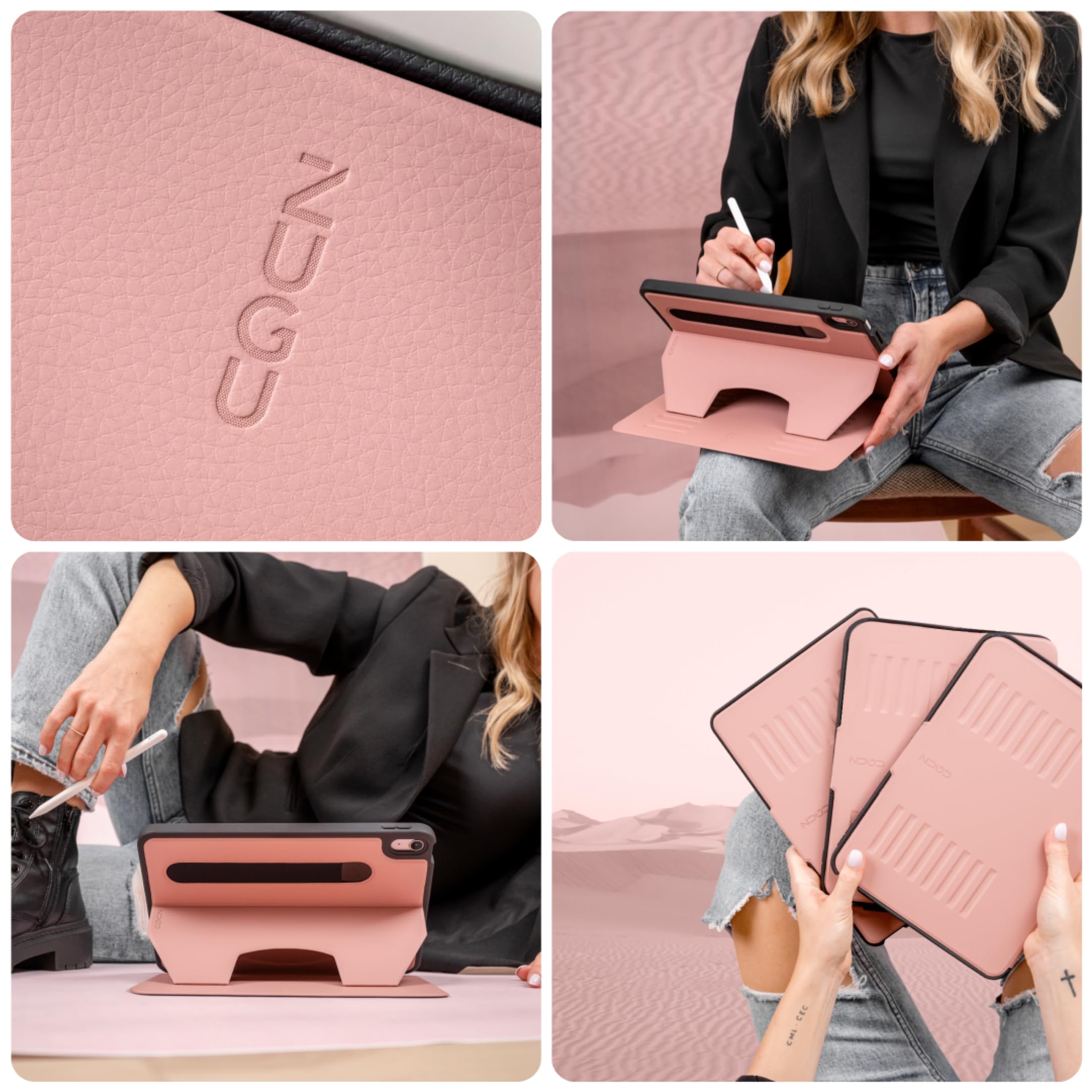 Zugu Case For Ipad 10.9 Inch Case Ipad 10Th Generation Case (2022) | Slim Protective Case | Magnetic Stand & Sleep/Wake Cover 10Th Gen Ipad Case | Model #S A2696, A2757, A2777 | Desert Rose