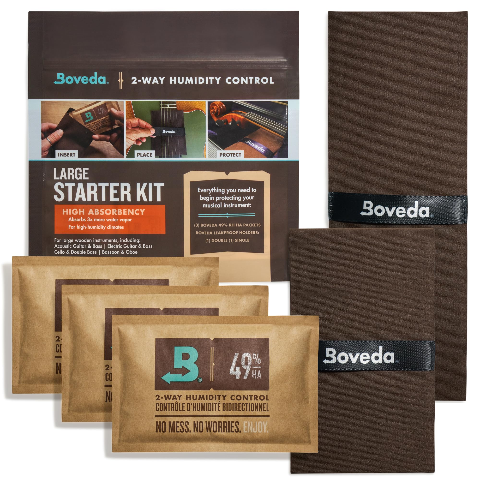 Boveda Music High Absorbency Large Starter Kit   (3) 49% Rh High Absorbency Boveda   Ideal Two Way Humidity Control For Extreme
