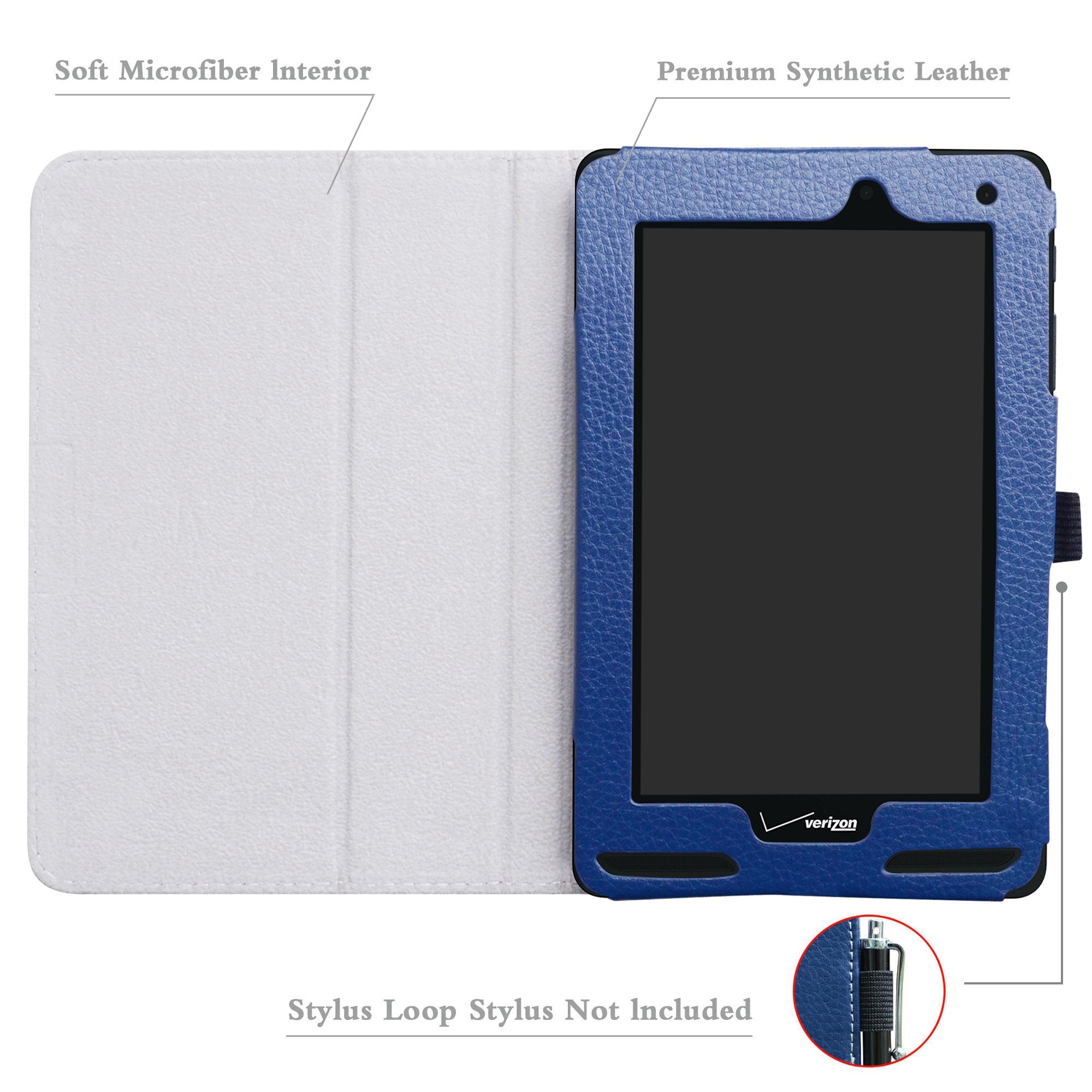 Mama Mouth For Verizon Ellipsis 7 4G Lte Case,Slim Folio 2-Folding Stand Case Cover For 7 Verizon Ellipsis 7 4G Lte Tablet,Dark