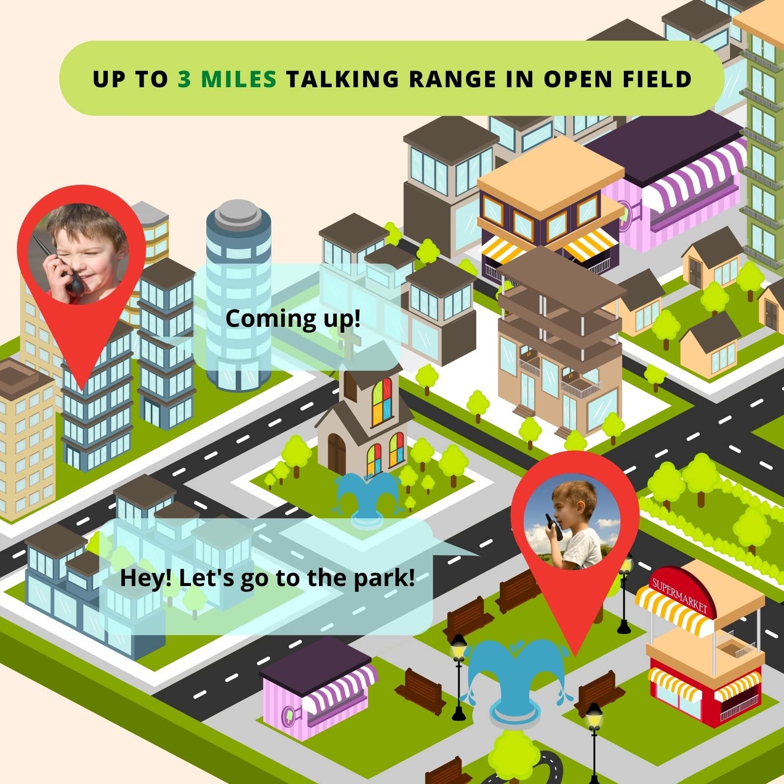 Radioddity Fs T3 Walkie Talkies For Adults Kids Long Range 4 Pack Rechargeable Walky Talky Frs Two Way Radio, 22 Channels Licens