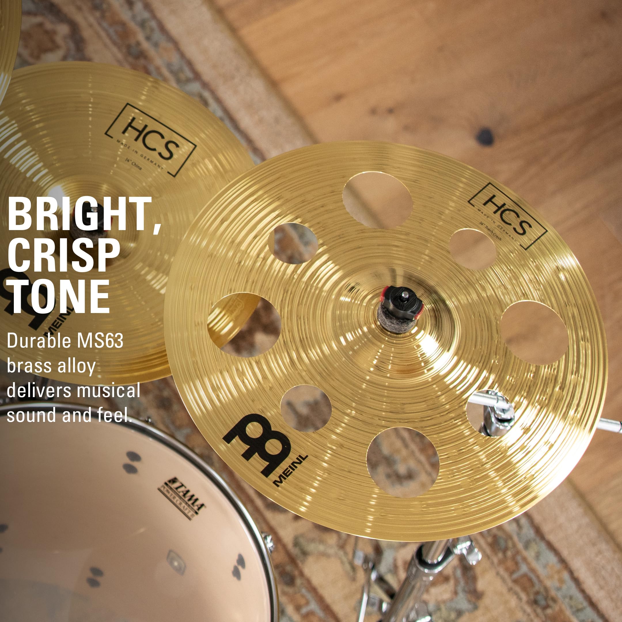 Meinl 16    Trash Crash Cymbal With Holes   Hcs Traditional Finish Brass For Drum Set, Made In Germany, 2 Year Warranty (Hcs16Tr