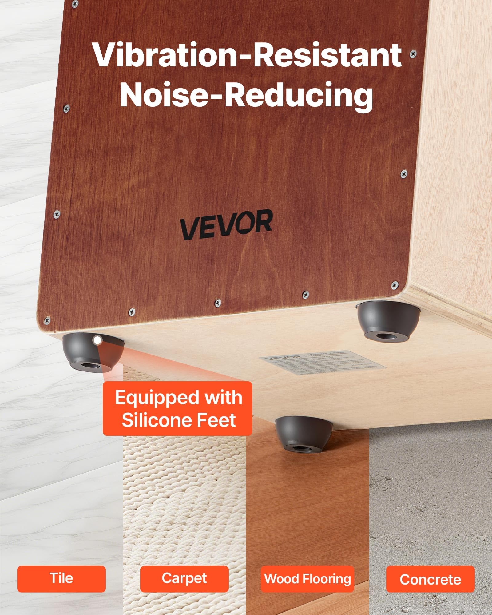 Vevor Cajon Box Drum, With Internal Snare Wires, Lightweight Wooden Percussion Box, Portable Birch Wood Drum Musical Instrument