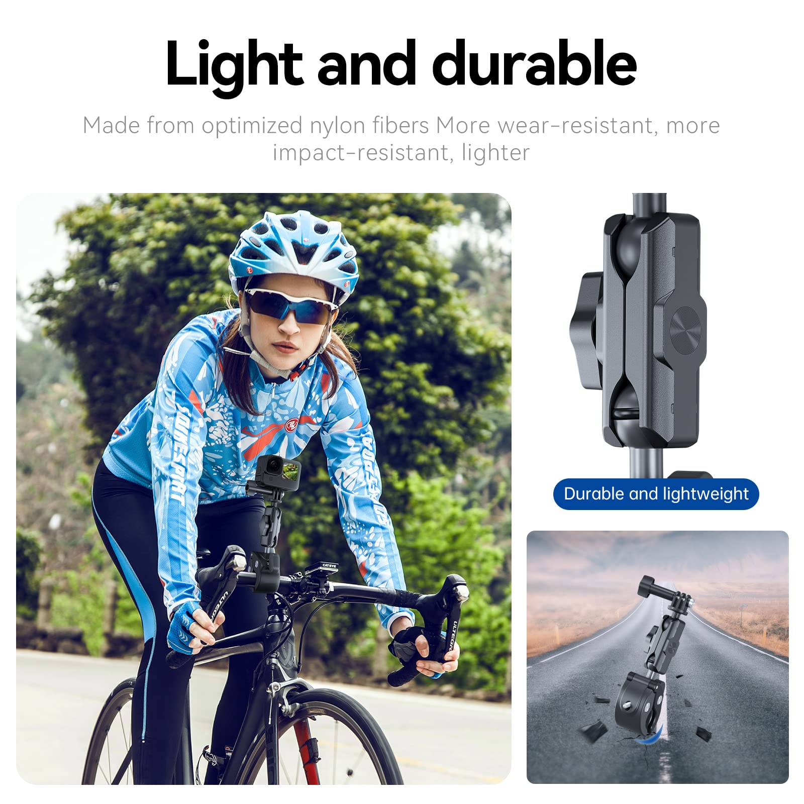 Motorcycle Bike Mount Handlebar Clamp Holder For Gopro Insta360 Accessories, 360 Bicycle Dirtbike Attach Clip Mounting Accessory