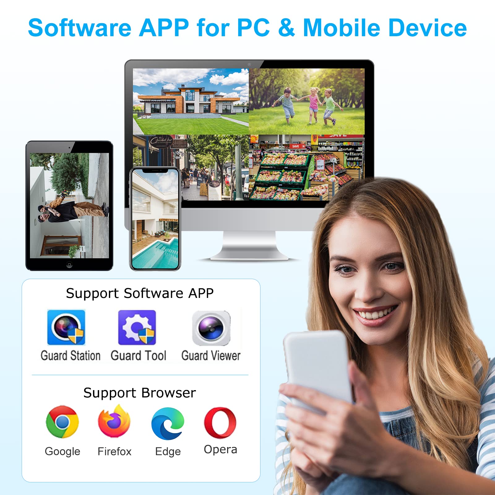 Anpviz 4K 16Ch Poe Security Camera System, 8Pcs Wired 8Mp Poe Ip Cameras Outdoor With Human Vehicle Detection, 100Ft Smart Color Night Vision, 4K 16 Channel Nvr With 4Tb Hdd For Business (U Series)