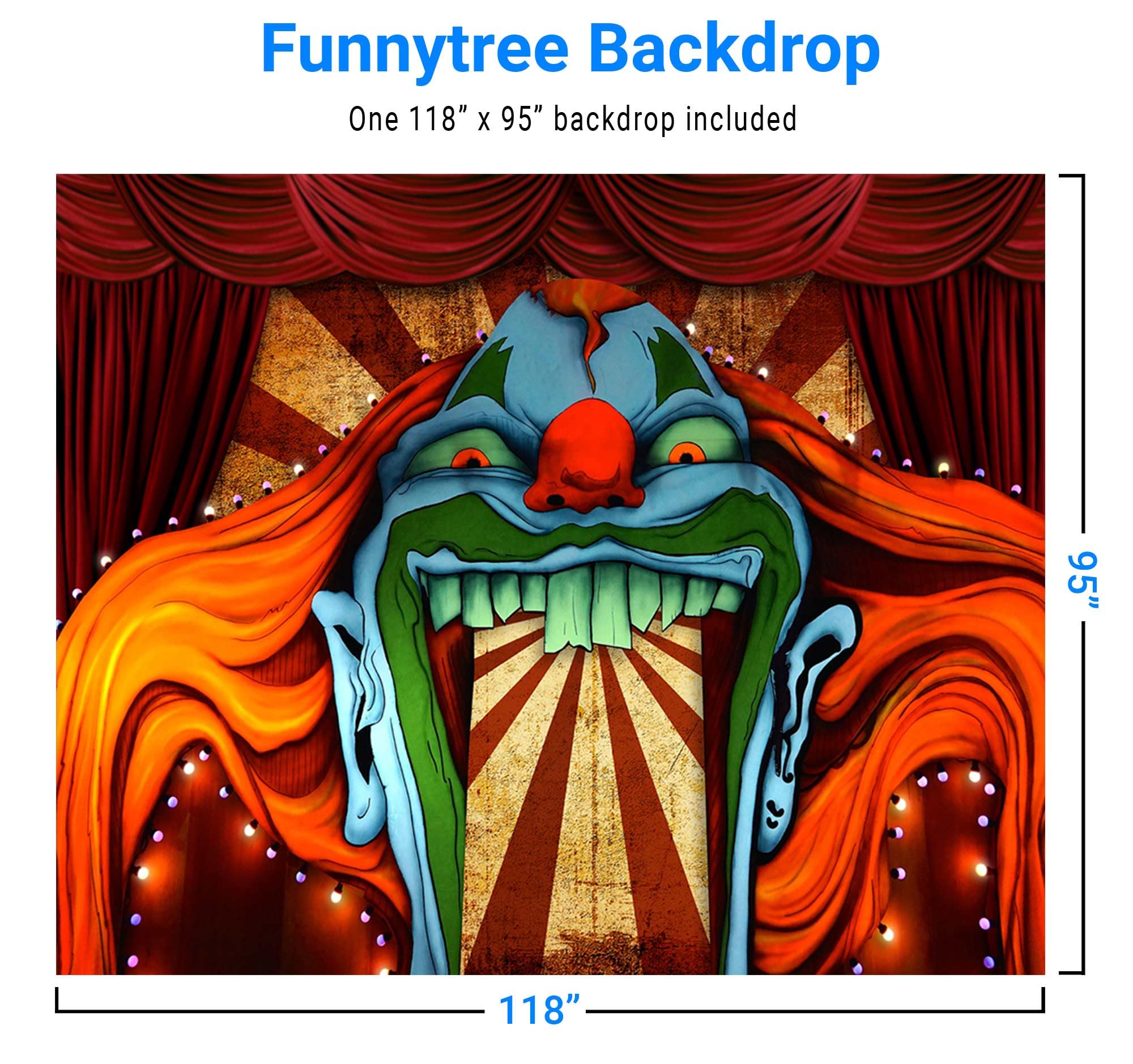 Funnytree 10X8Ft Horror Circus Theme Halloween Backdrop For Photography Giant Evil Clown Hallomas Birthday Party Background Scary Grove Vampire Baby Cake Table Decor Banner Photobooth Studio Props