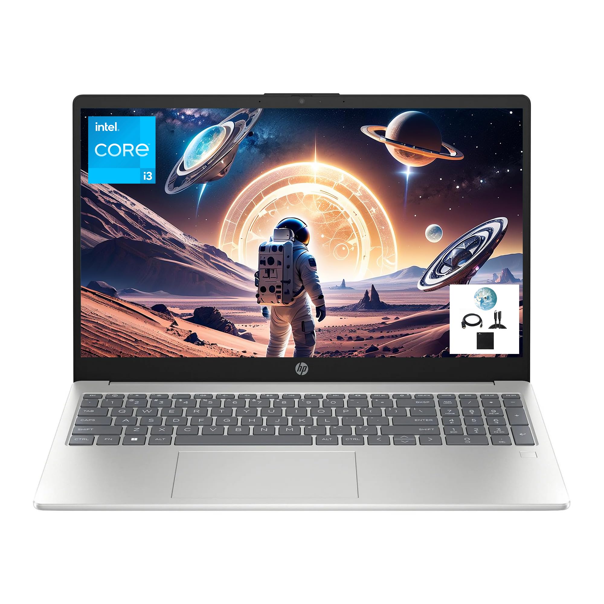 HP 15.6 FHD-Laptop, Intel Core i3-N305(Beat i3-1115G4) 32GB RAM 1TB SSD Student-Laptop with Fingerprint Win11 Wi-Fi 6 Bluetooth