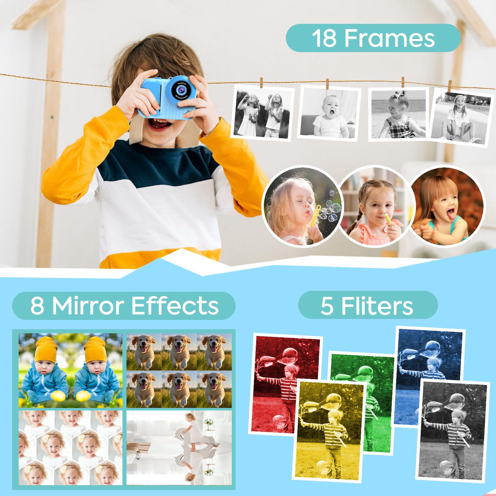 Kids Camera Instant Print 3.5 Inch, Instant Print Camera For Kids Print Photos, Toddler Kids Instant Print Digital Camera, 4 5 6