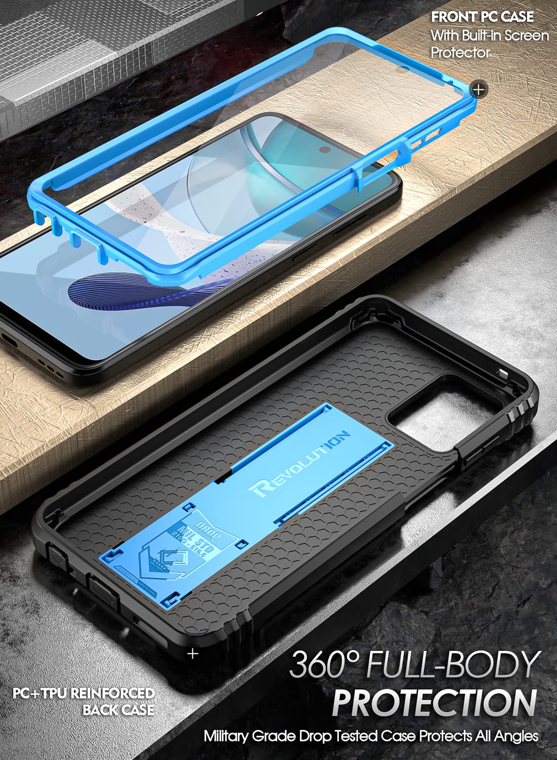 Poetic Revolution Case For Motorola Moto G 5G 2023 [Not For 2022 Version], [20Ft Mil Grade Drop Tested], Full Body Shockproof Pr