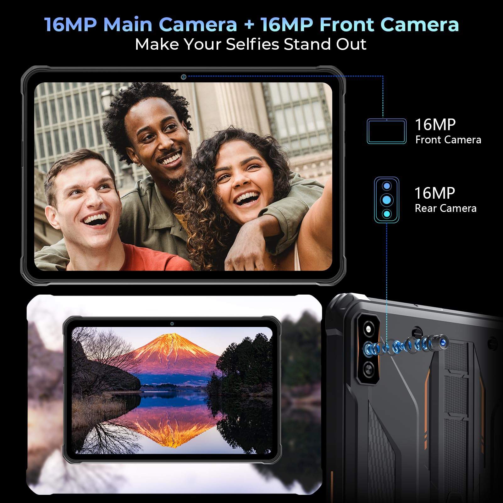 Hotwav R7 Rugged Tablet Android 13, 15600Mah 10.1 Inch Hd+ 12Gb+256Gb/(2Tb Tf) Waterproof Tablet Pc, 16Mp+16Mp Camera Octa Core