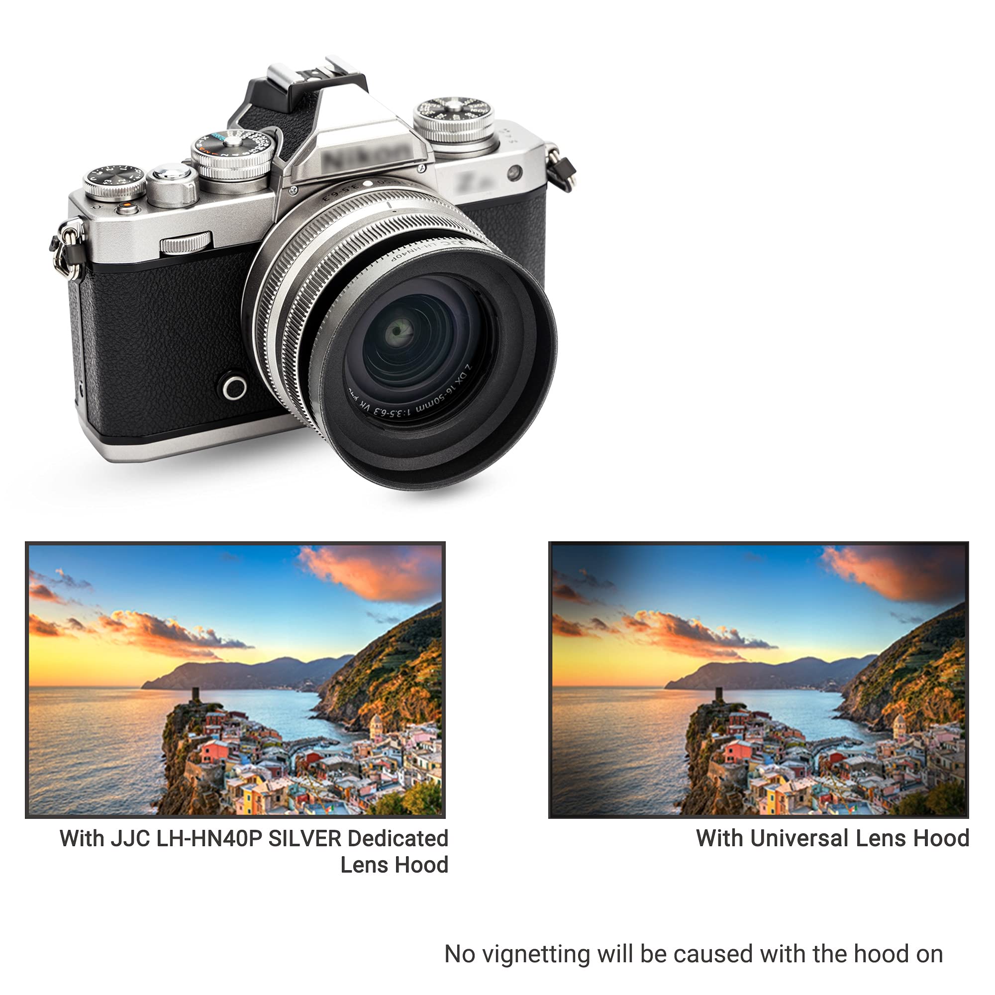 Silver Screw In Lens Hood Shade For Nikon Z Dx 16 50Mm F/3.5 6.3 Vr Lens On Nikon Z Fc Zfc Z50 Replaces Nikon Hn 40 Lens Hood Al