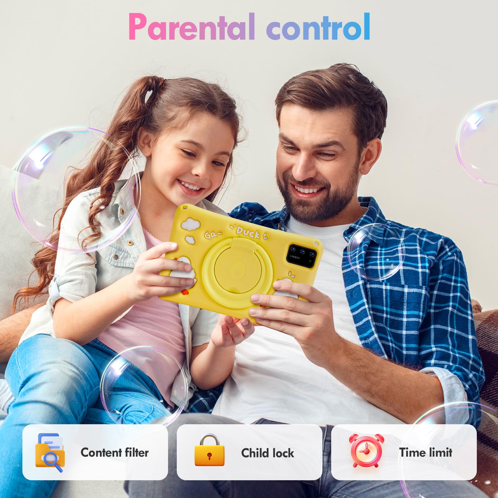 Bisaikasow Kids Tablet 7 Inch, Android 13, 8Gb Ram 64Gb Rom Expandable, Octa-Core, 5800Mah Battery, Parental Control, Wifi, Dual