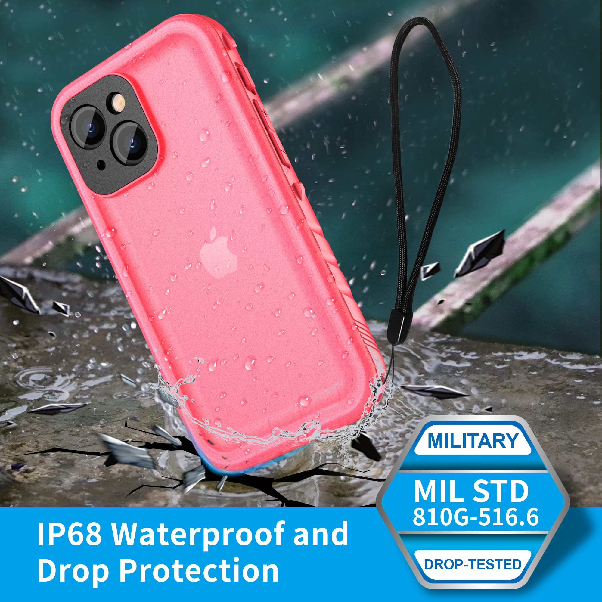 Sportlink Compatible With Iphone 13 Mini Waterproof Case   Full Body Shockproof Dustproof Phone Screen Protector Rugged Waterpro