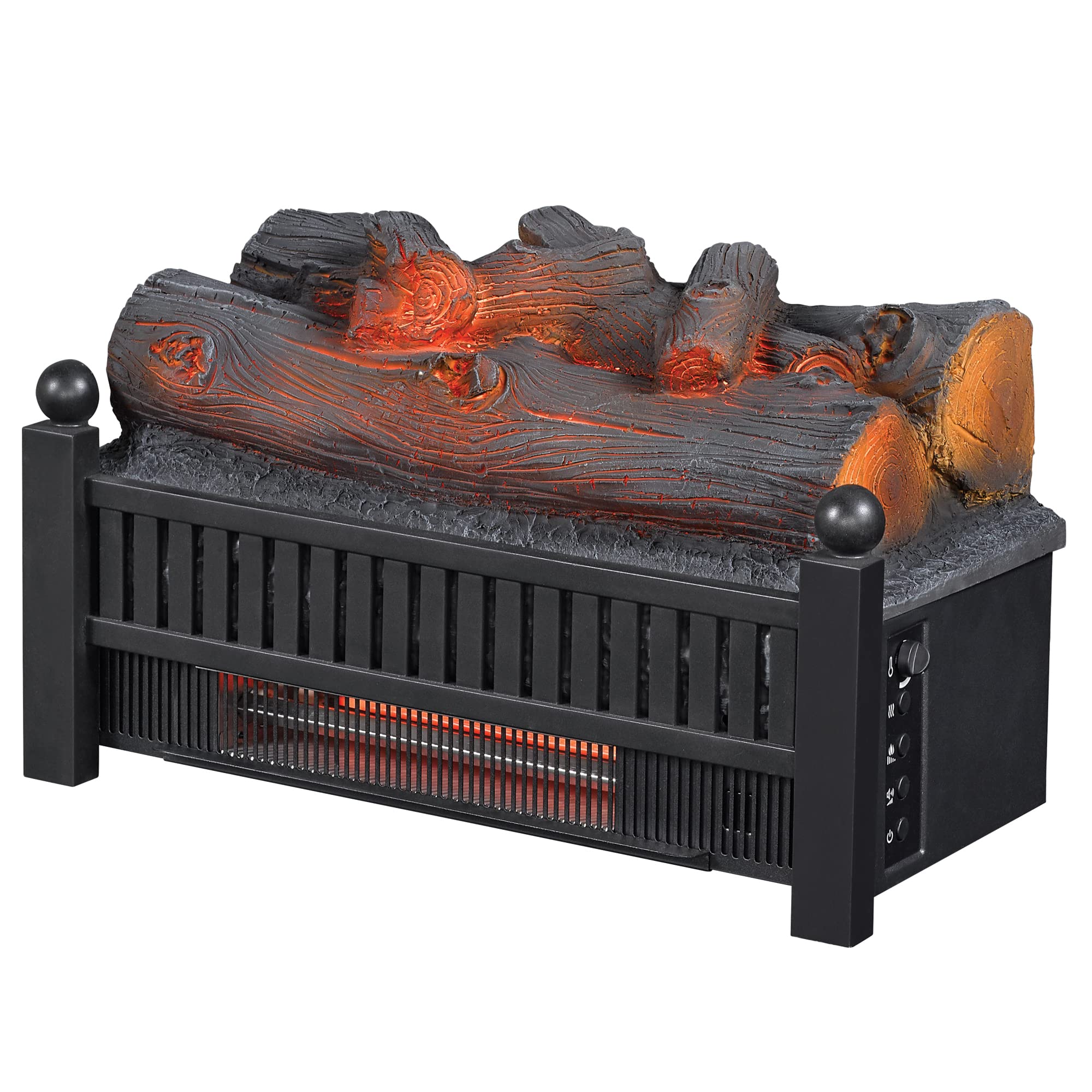 Duraflame Electric Log Set 1,000 Sq Ft Infrared Heater, Faux Logs Insert With Led Flames For Existing Fireplaces, Crackling Soun