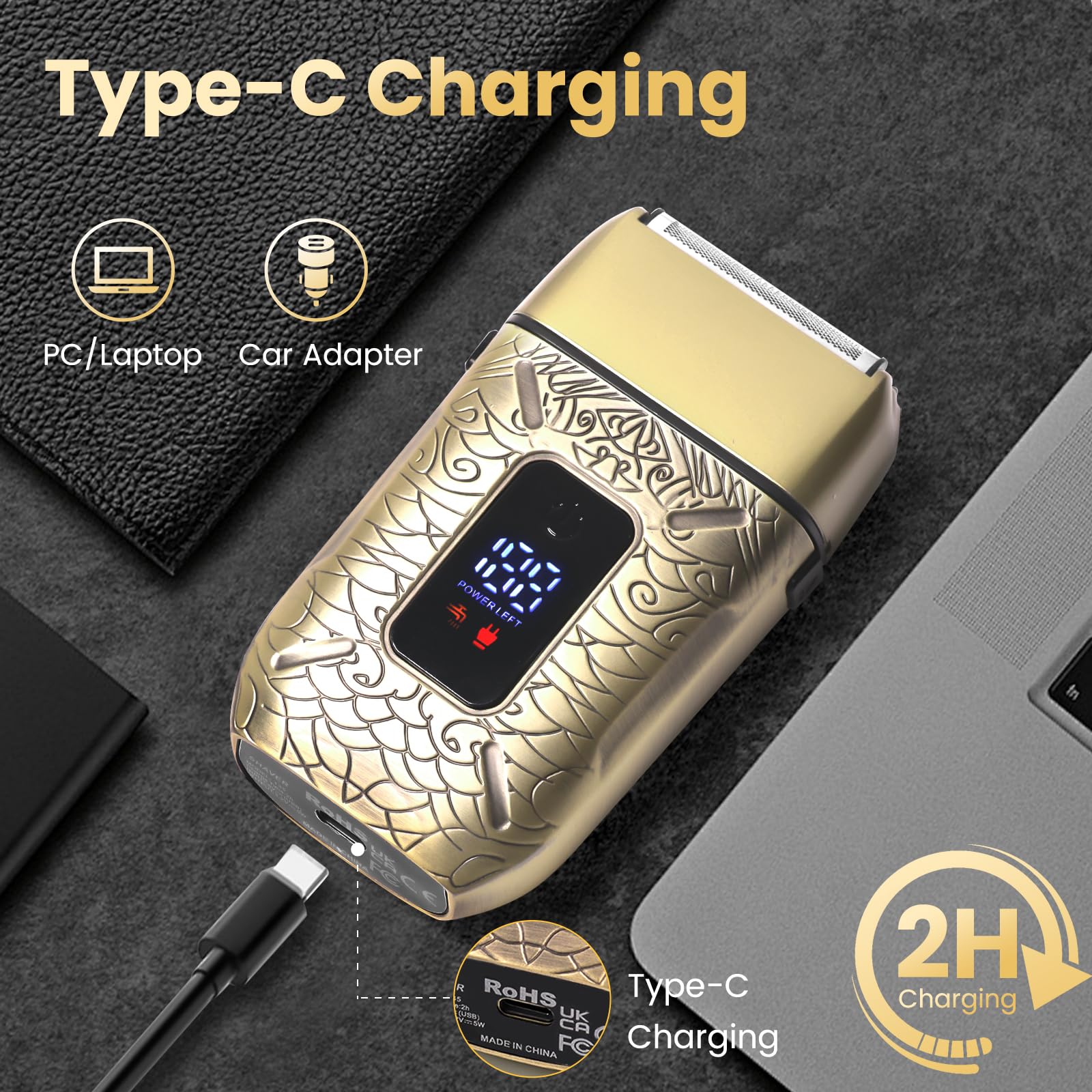 Foil Shavers For Men, Electric Razor With Triple Blades, Led Display, Cordless Rechargeable Shavers For Men, Men'S Foil Shaver F