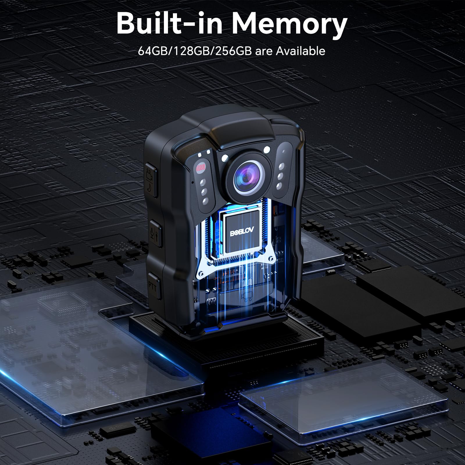 Boblov M5 2K Police Body Camera, Gps Enabled &1440P Body Mounted Cam, 64G Body Cam Built-In 4200Mah Battery,12Hours Record, Ip67