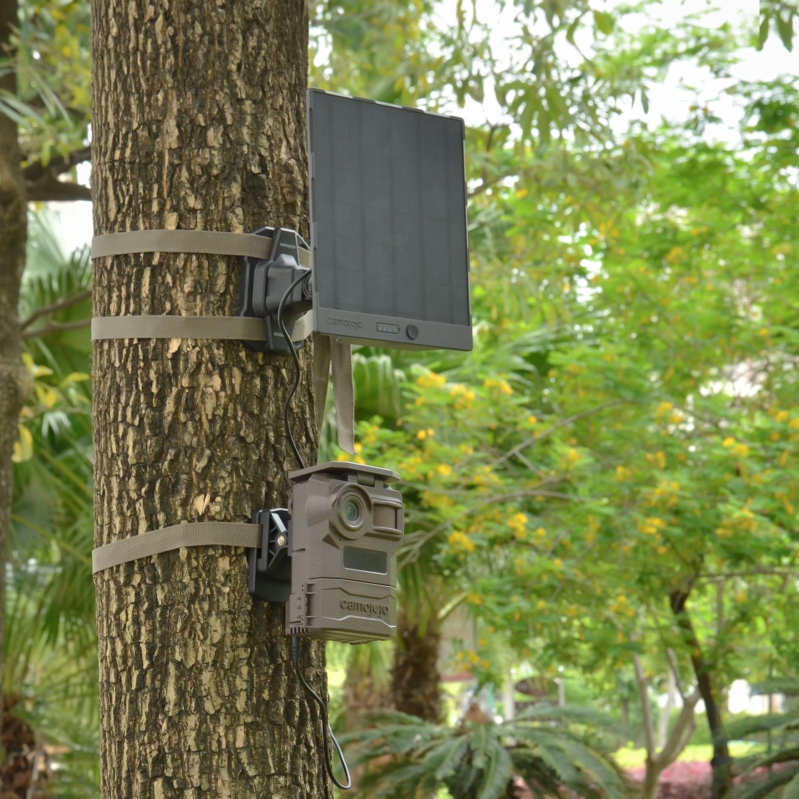 Camojojo Trail Cameras Mounting Bracket With 1/4 -20 Threaded Insert 360Rotating Adjustable Holder For Outdoor Hunting Gear Acce