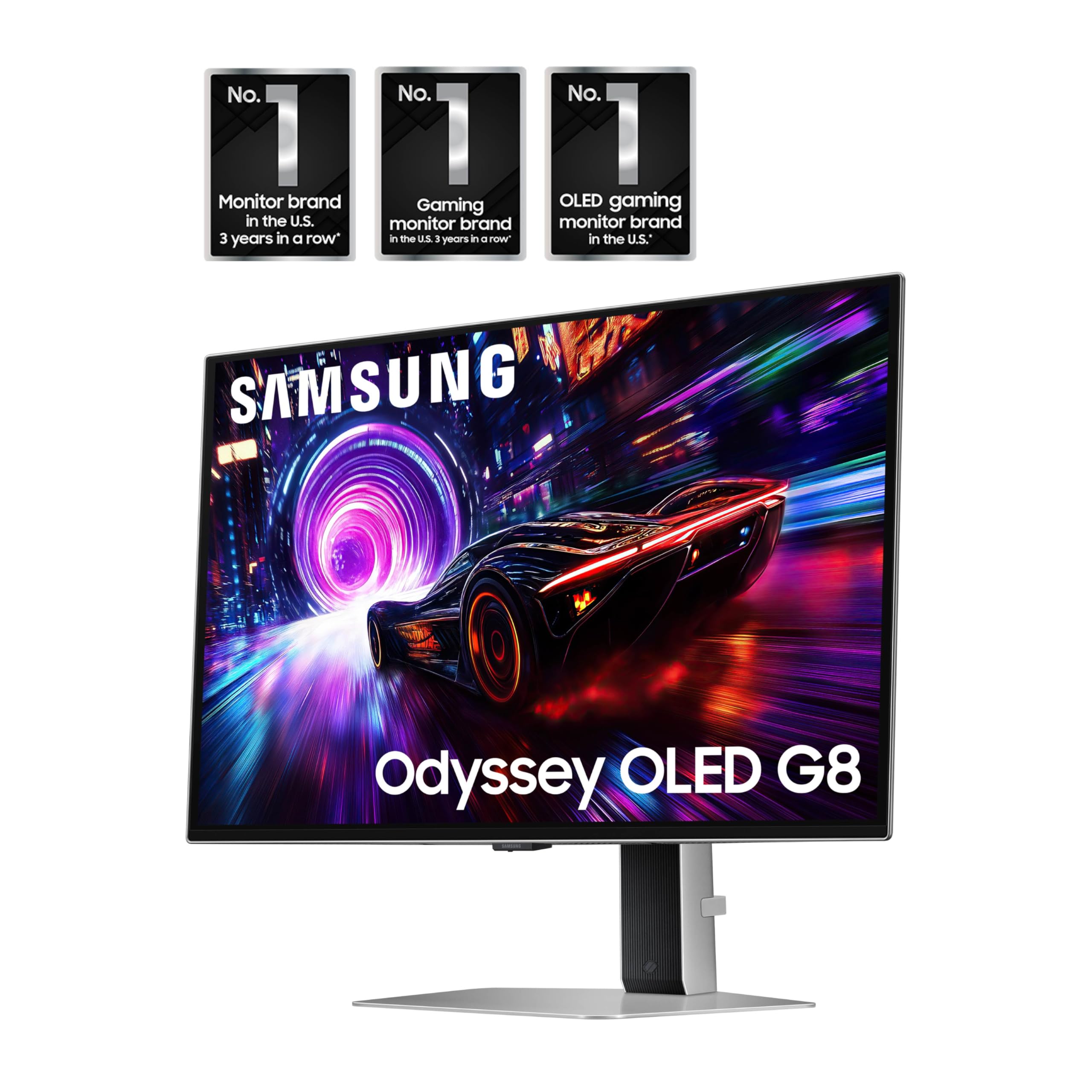 Samsung 27-Inch Odyssey Qd-Oled G8 (G81Sf), 4K, 240Hz, Gaming Monitor, 0.03Ms Response Time, Displayhdr True Black 400, Amd Free