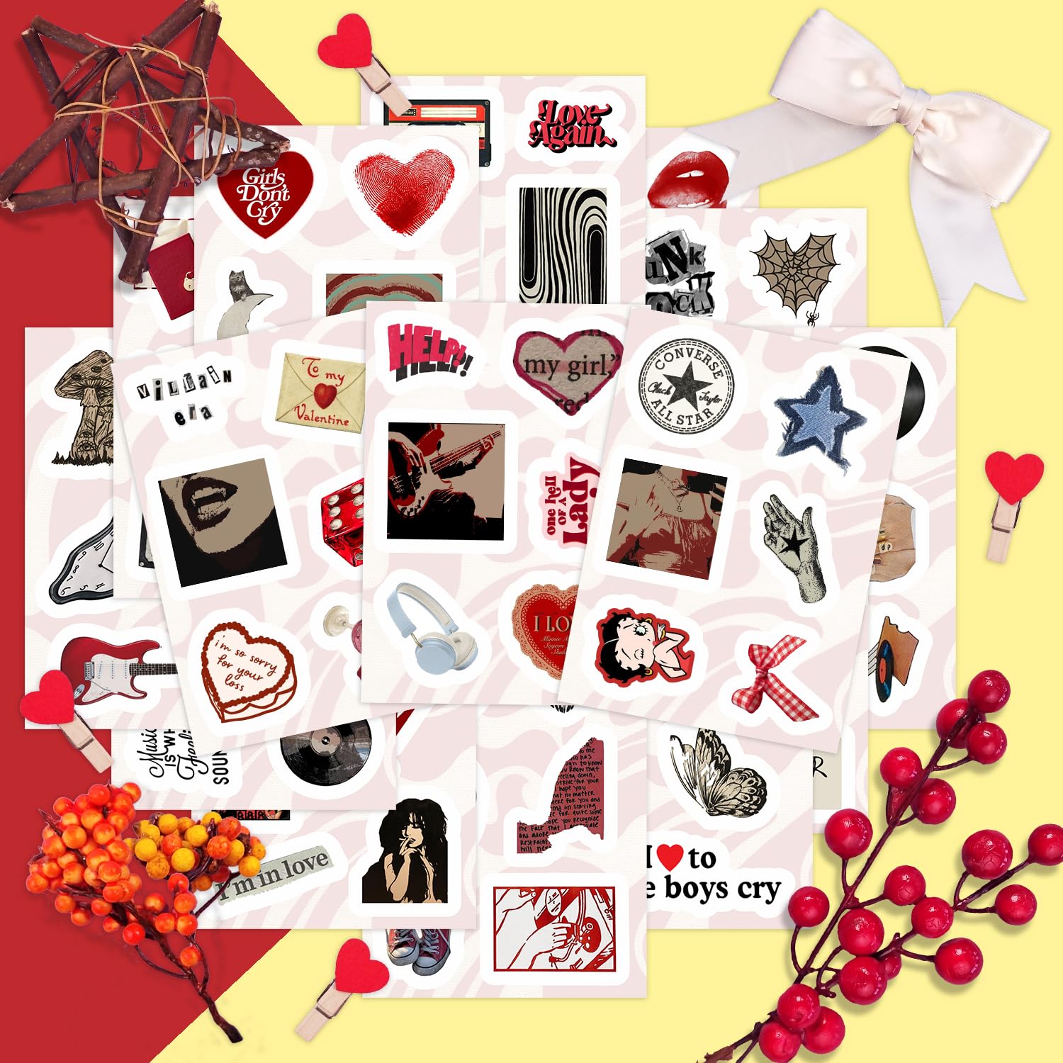 100Pcs Downtown Girl Stickers For Water Bottle And Laptop   Downtown Girl Party Favors & Decorations, Waterproof Vinyl Decals, U