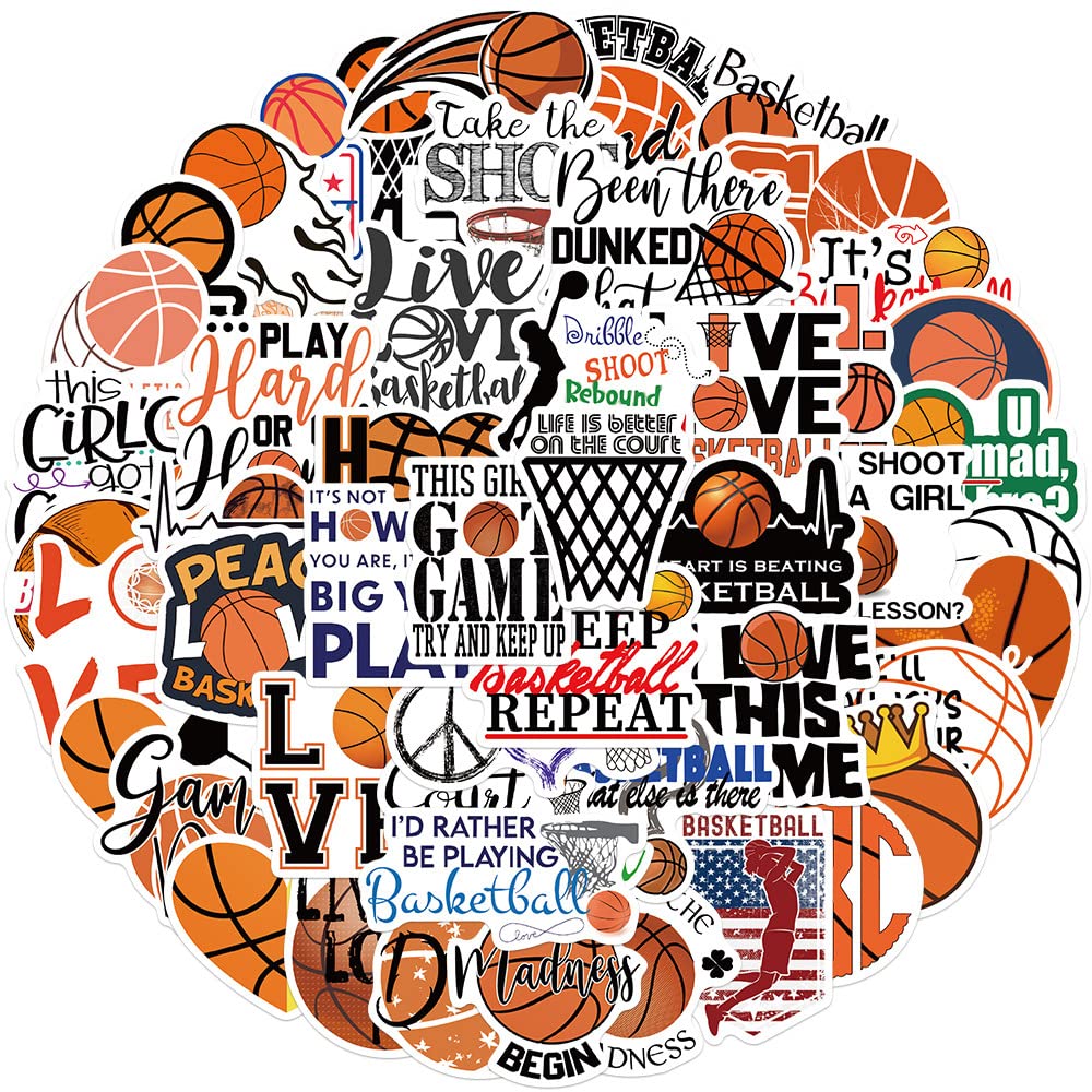 50Pcs Basketball Stickers   Perfect Basketball Fan Gifts For Boys And Girls, Use Them On Water Bottles, Anywhere You Need Basket