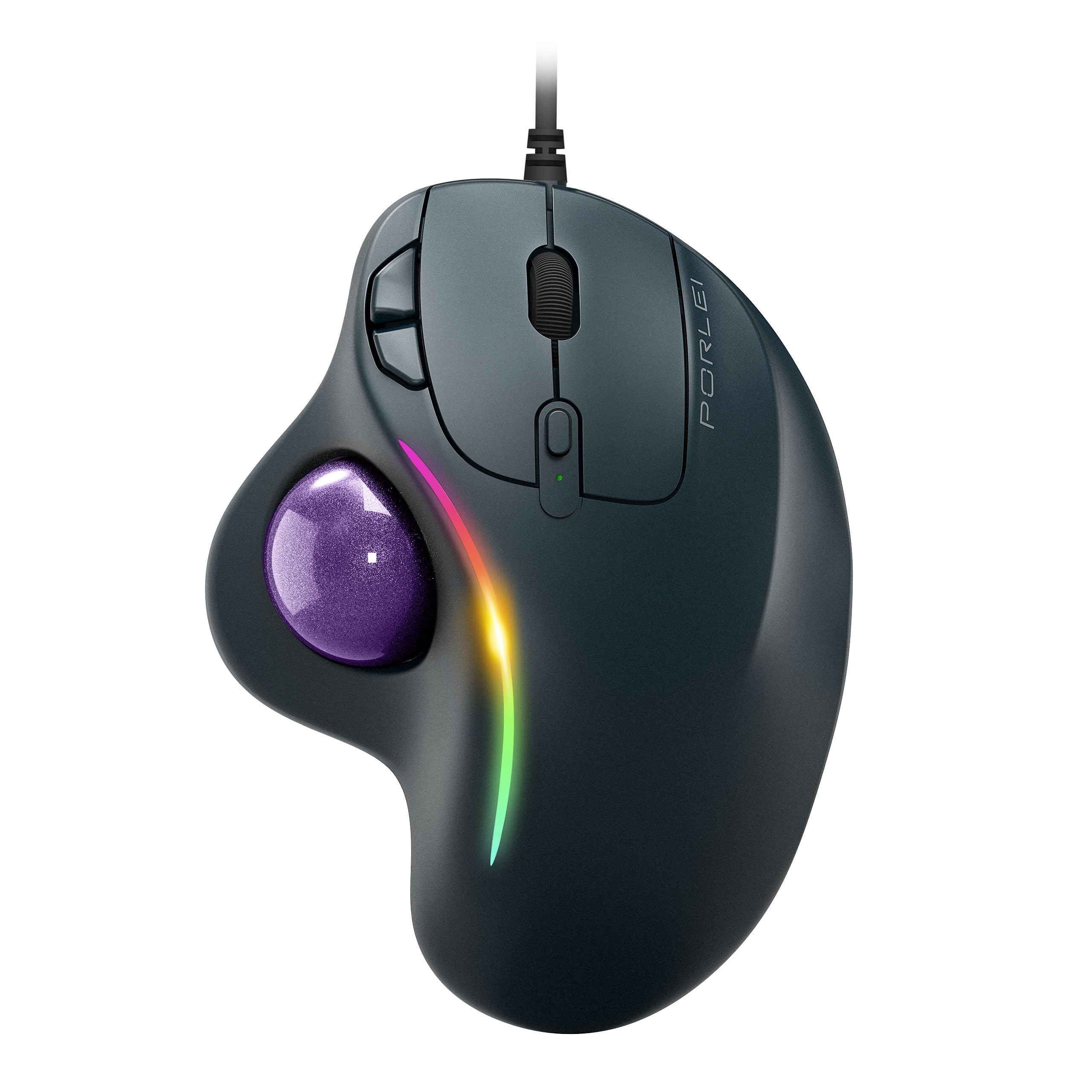 Trackball Mouse Wired, Ergonomic Comfort Design Reduces Muscle Strain, Usb Plug&Play, Easy Thumb Control, Precision Tracking Wit