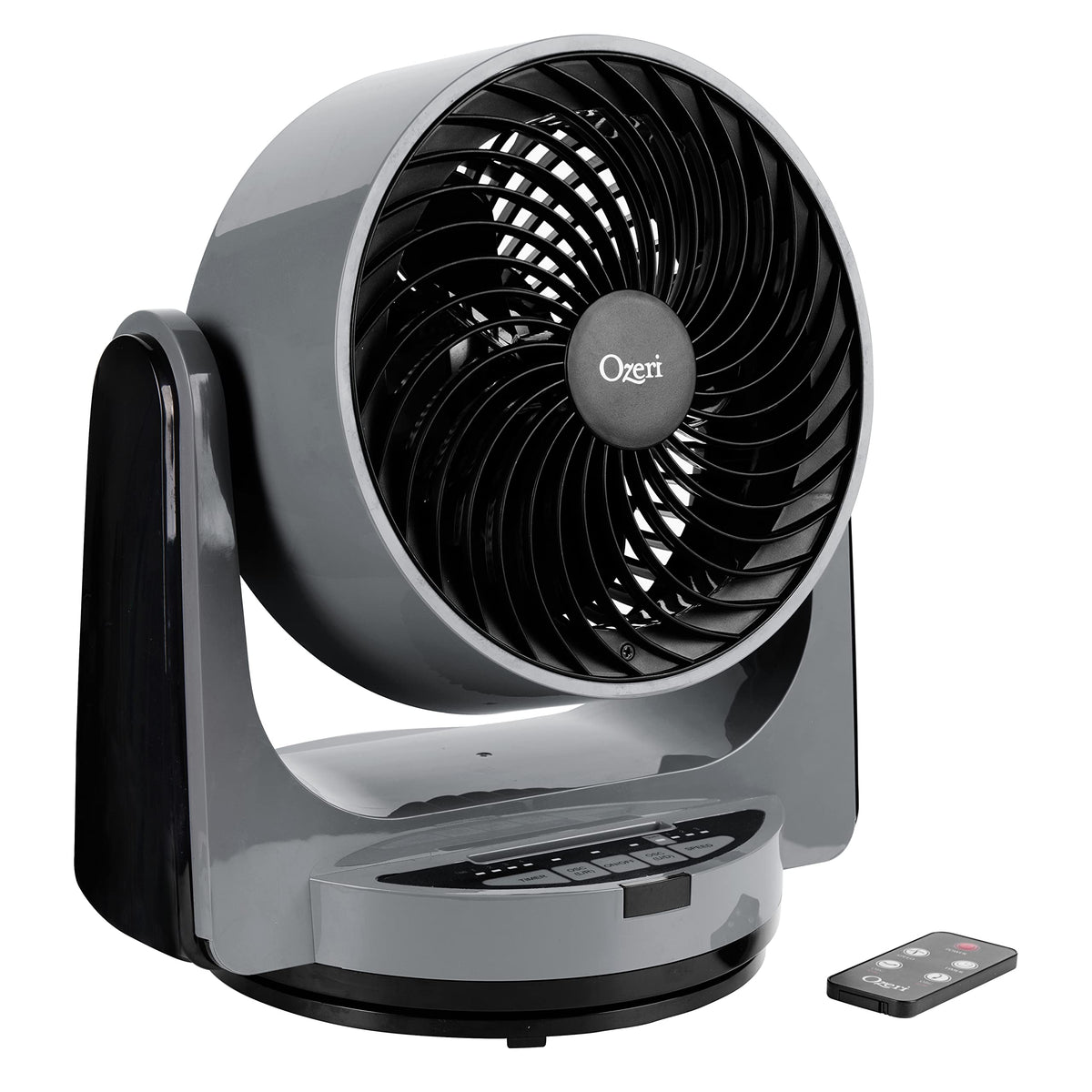 Ozeri Brezza Iii Dual Oscillating 10'' High Velocity Desk Fan, Grey With Black
