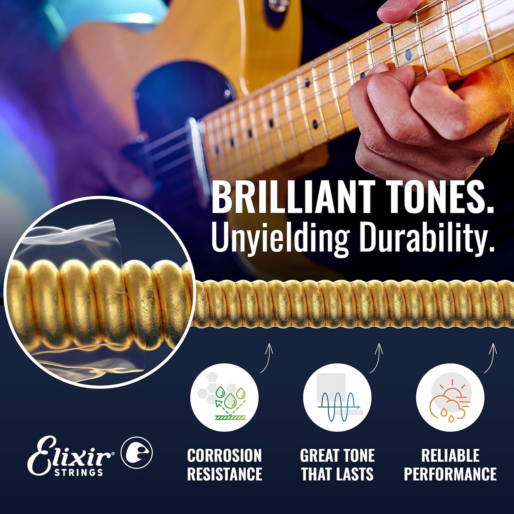Elixir Strings 16550 Guitar Strings With Optiweb Coating, 3 Pack, Super Light (.009 .042)
