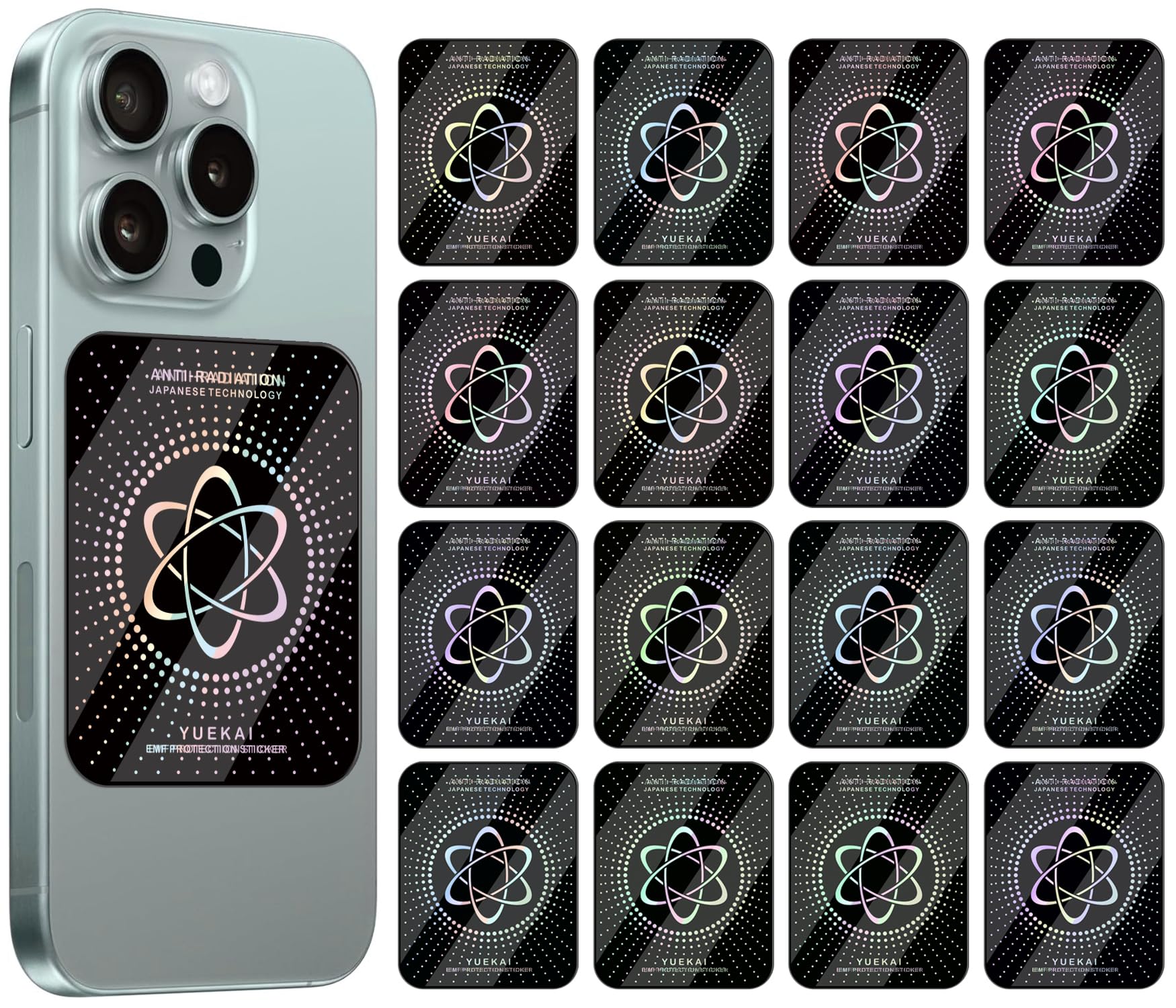 Emf Blocker For Cell Phones/Tablets/Laptops/Computer/Wifi/Tv/Electronic Devices, Shungite Protection Sticker, [Reusable], [Slim 