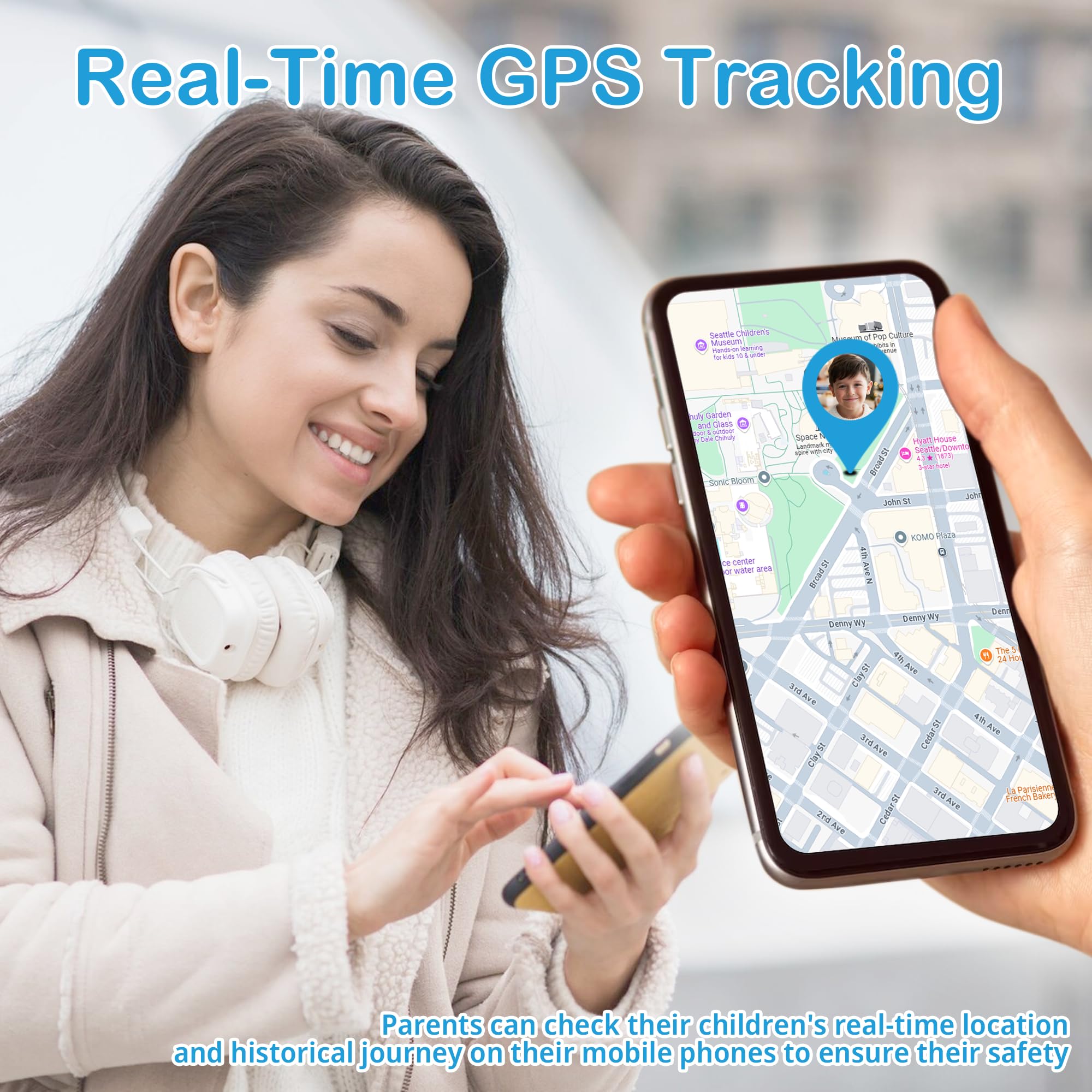 4G Kids Smart Watch With Gps Tracker, Kids Cell Phone Watch With Video & Voice Calling Texting Alarm Sos Calculator Pedometer Ca