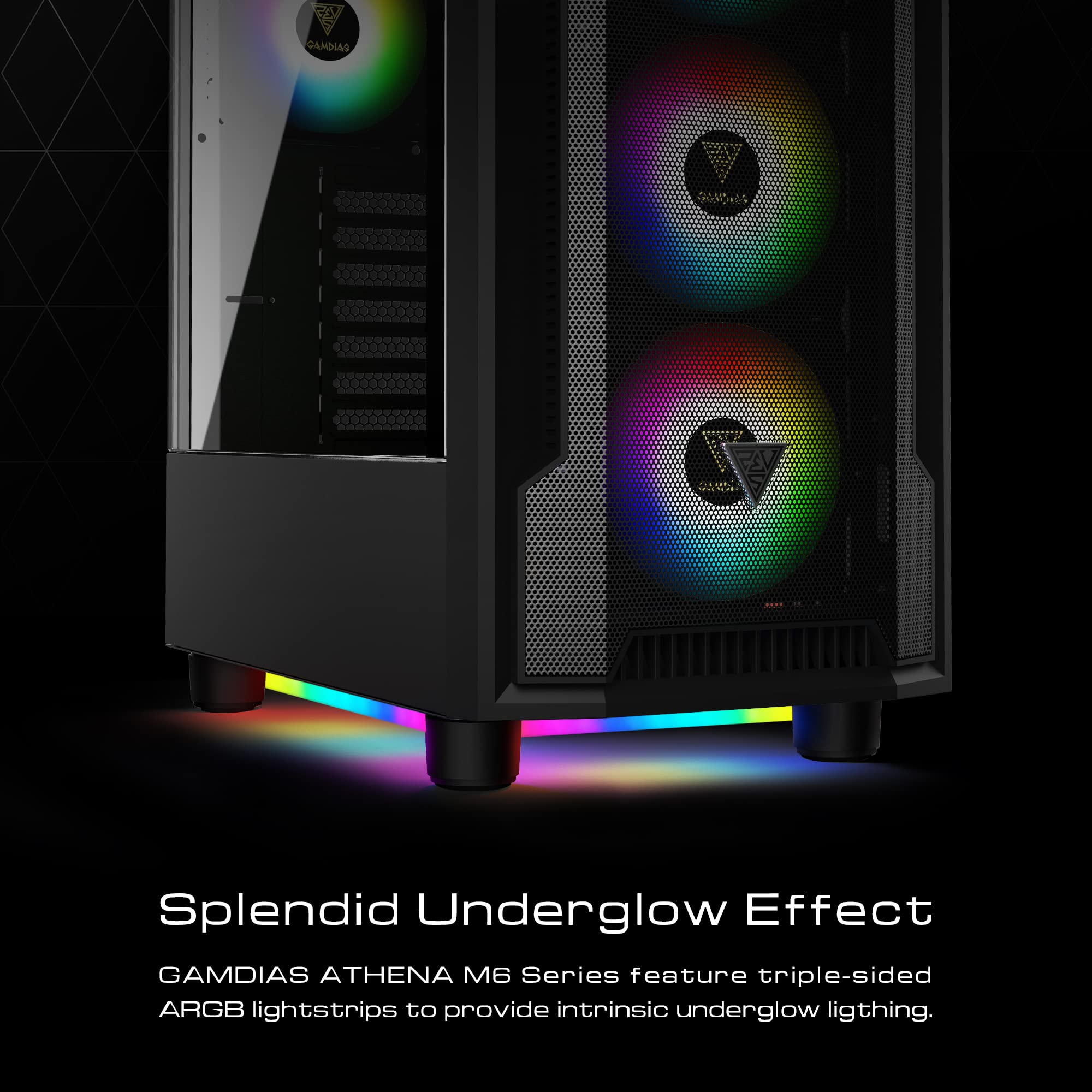 Gamdias Atx Mid Tower Gaming Computer Pc Case With Side Tempered Glass, 4X 120Mm Argb Case Fans And Sync With 5V Rgb Motherboard