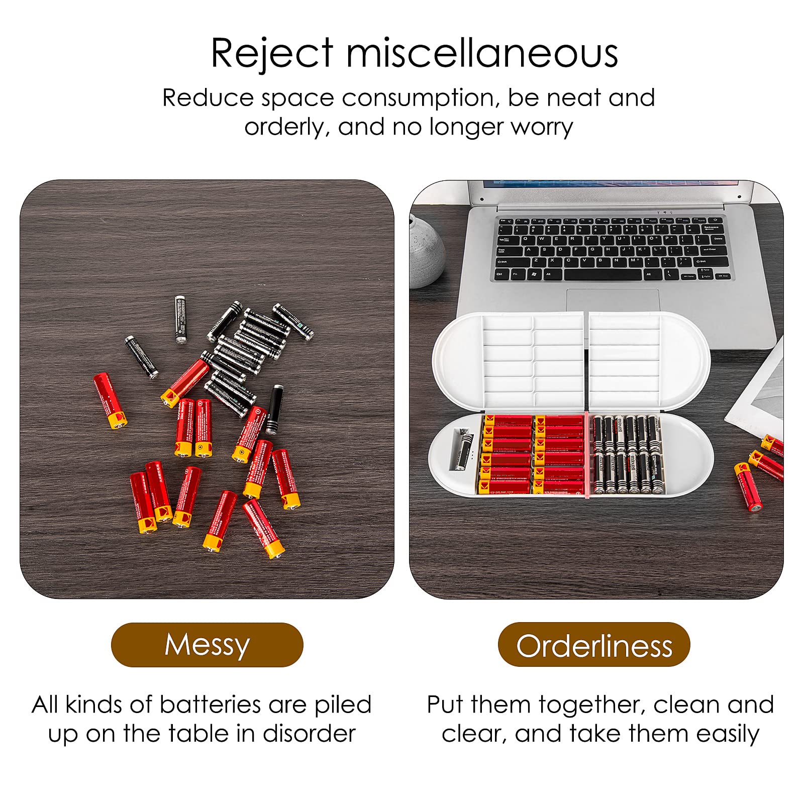 Linkidea Battery Storage Case Holder Box With Electric Quantity Detection, Portable Battery Organizer Storage Case, Battery Hold