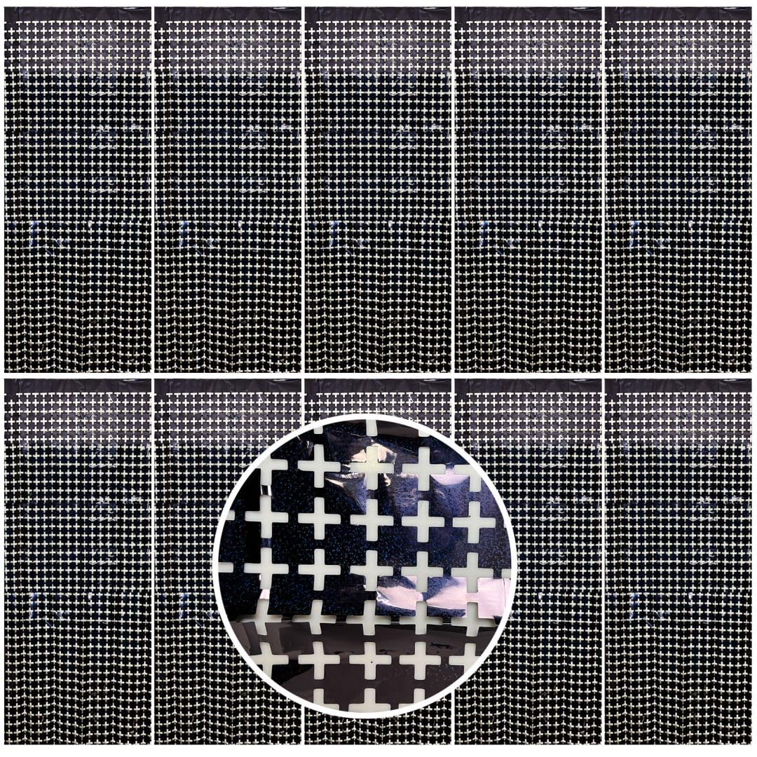 Square Tinsel Curtain Party Backdrop   10Pcs Glitter Foil Fringe Curtain Party Decor Black Photo Booth Backdrop Streamers For Ha