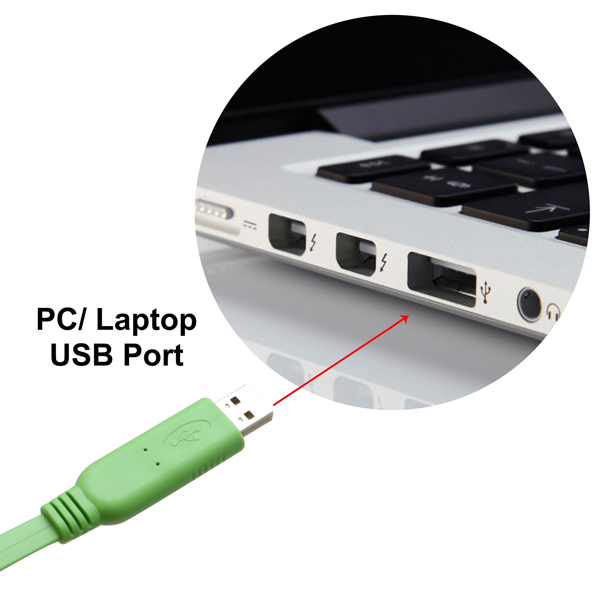 Usb 2.0 To Rj45 For Cisco Console Cable, Ftdi Ft232 Chipset + Rs232 Level Shifter, 1.5 Meter In Length