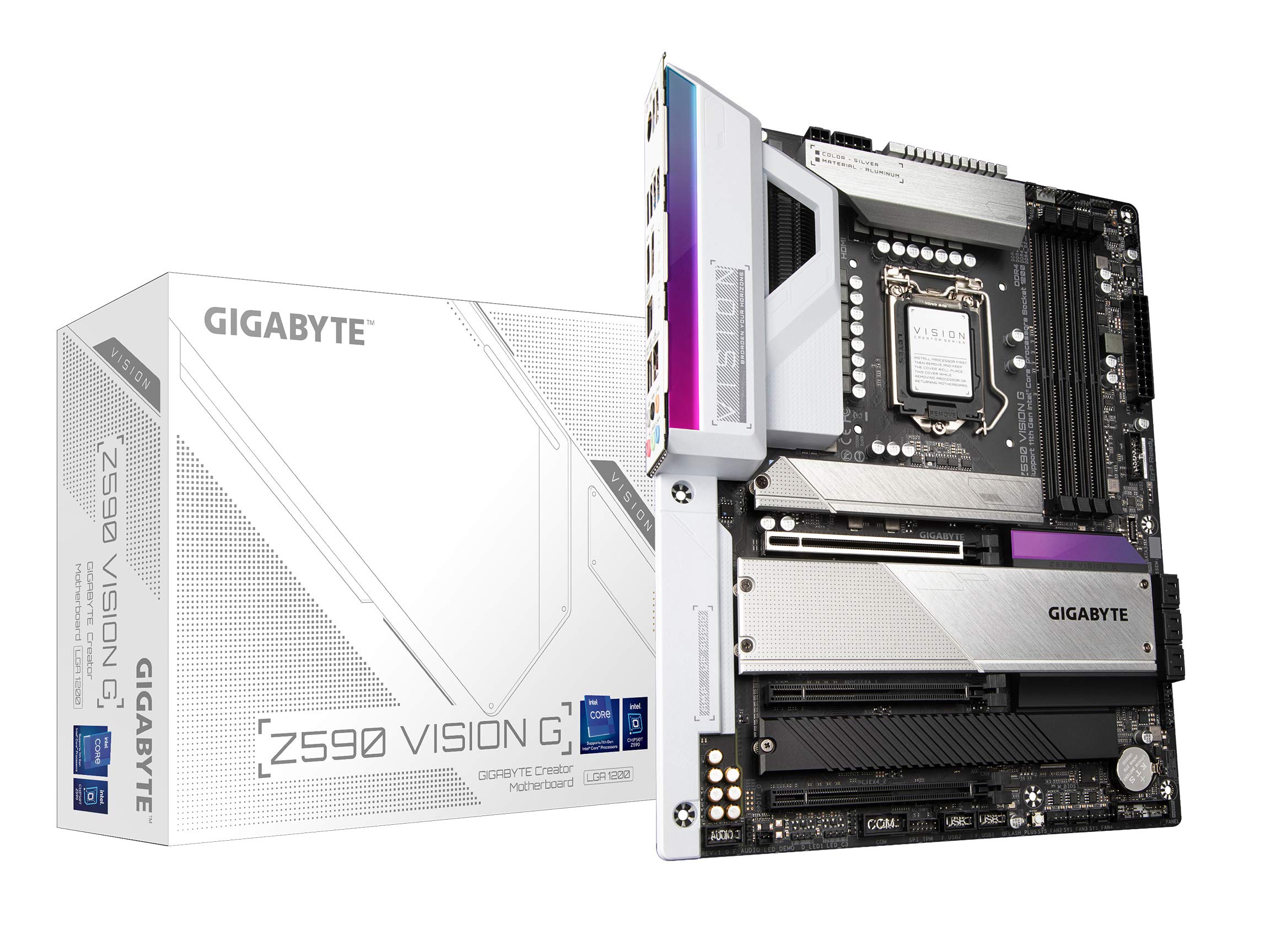 Gigabyte Z590 Vision G (Lga 1200/Intel Z590/Atx/3X M.2/Pcie 4.0/Usb 3.2 Gen2X2 Type C/2.5Gbe Lan/Motherboard)