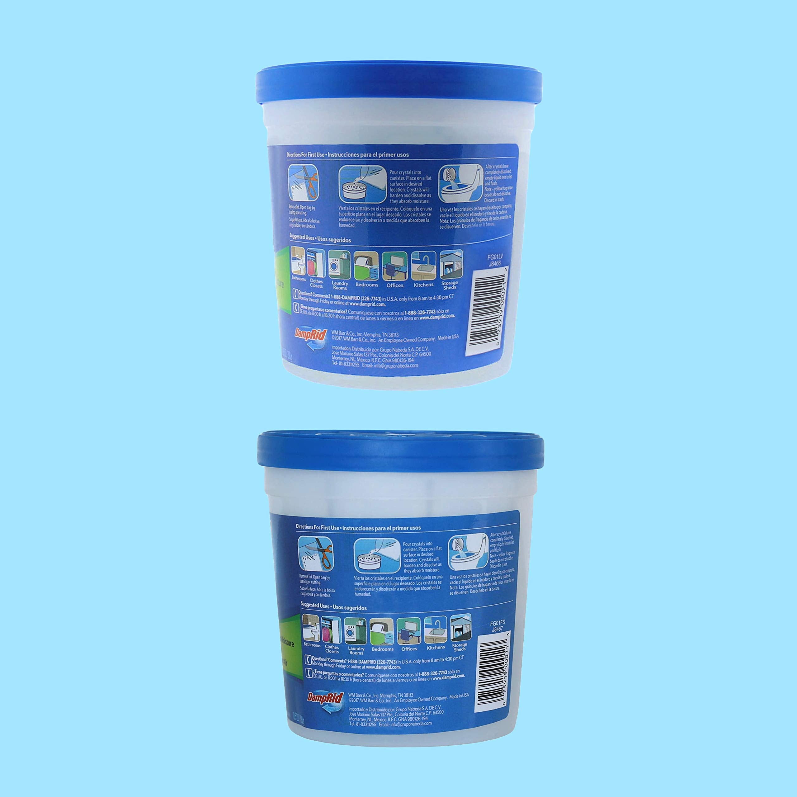 Damprid Refillable Absorber Variety Pack, 10.5 Oz. Cups, 6 Pack, 3 Fresh Scent, 3 Lavender Vanilla, Traps Moisture For Fresher,