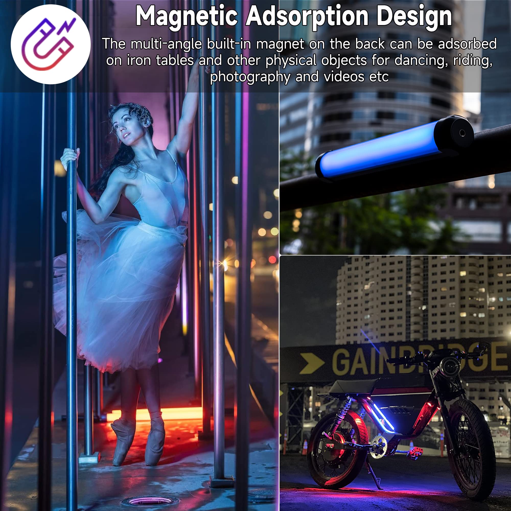 Weeylite K21 Rgb Led Stick Light, Magnetic App Control Led Video Light Wand W Cri 95+ 2500Mah Rechargeable 2500 8500K Full Color