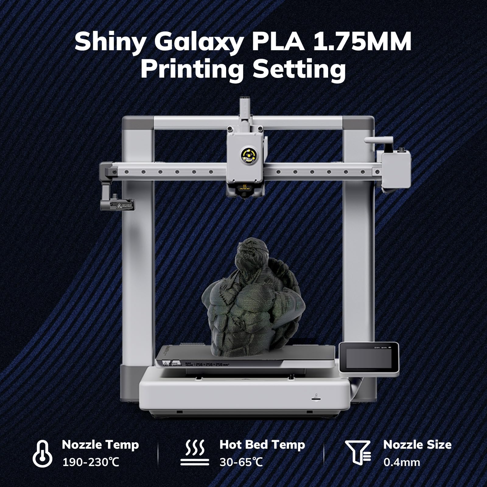 Amolen Pla 3D Printer Filament, Galaxy Green Color Changing With Light Filament 1.75Mm,Shiny Sparkle 3D Printing Filament For Mo