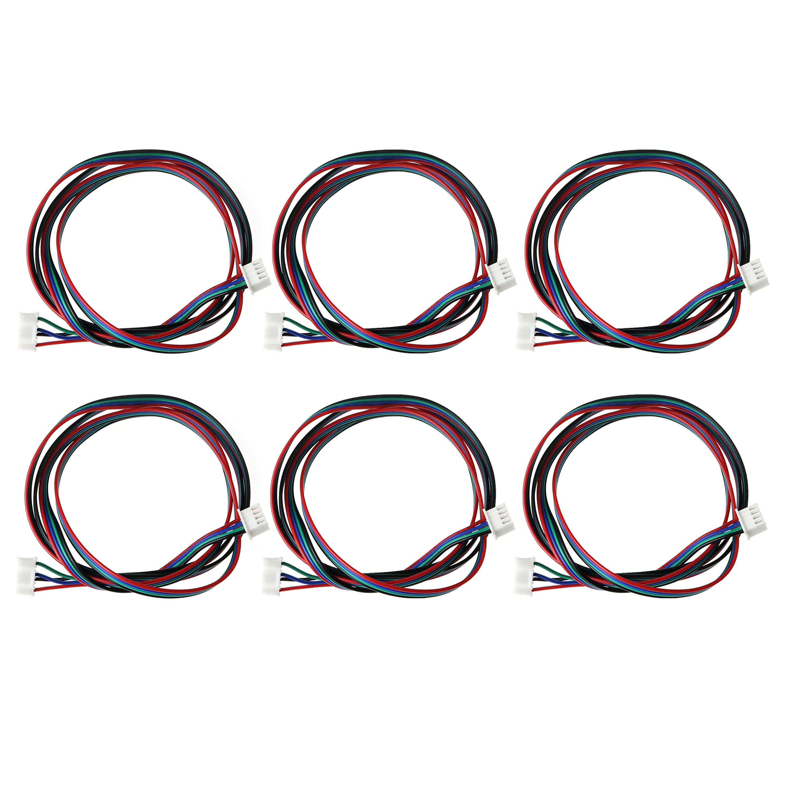 Rlecs 6Pcs 1M 39.4 Inch Stepper Motor Cables Lead Wire Hx2.54 4 Pin To 6 Pin 3D Printer Parts