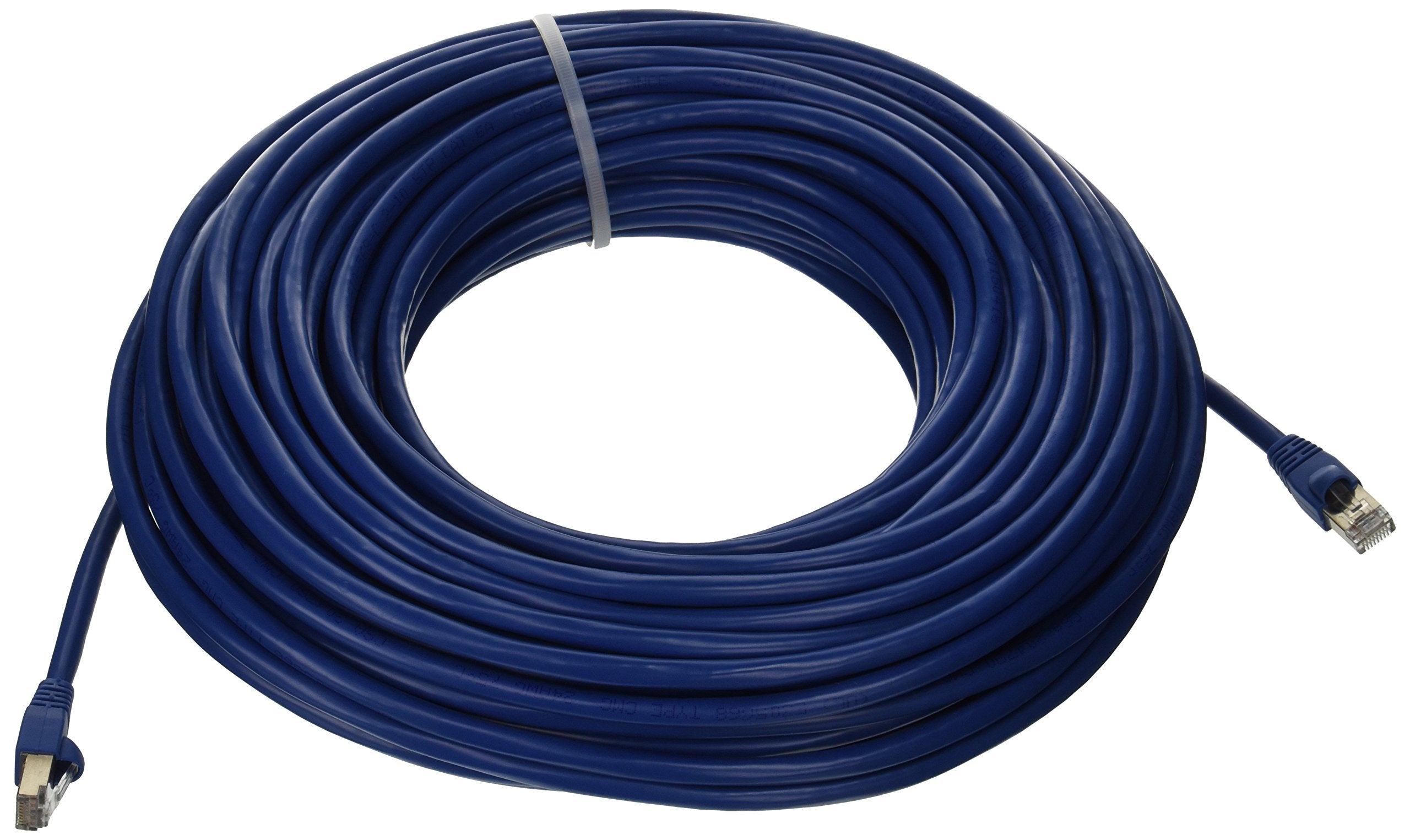 Monoprice 100Ft 24Awg Cat6A 500Mhz Stp Ethernet Bare Copper Network Cable   Blue