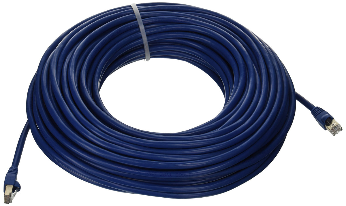 Monoprice 100Ft 24Awg Cat6A 500Mhz Stp Ethernet Bare Copper Network Cable   Blue