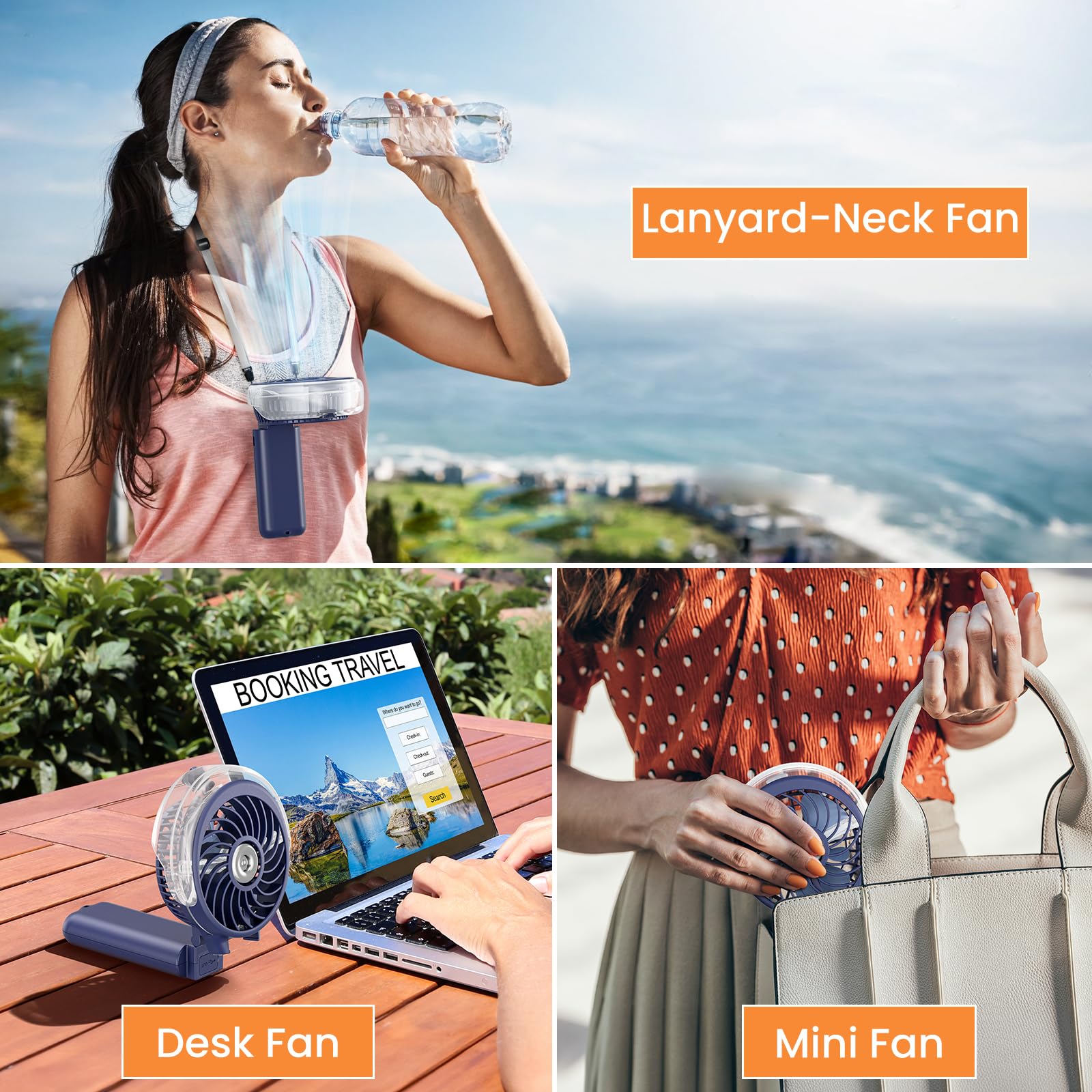 Handfan 5200Mah Portable Misting Fan With Charger, Rechargeable Handheld Personal Mister Fan, Battery Operated Spray Water Mist